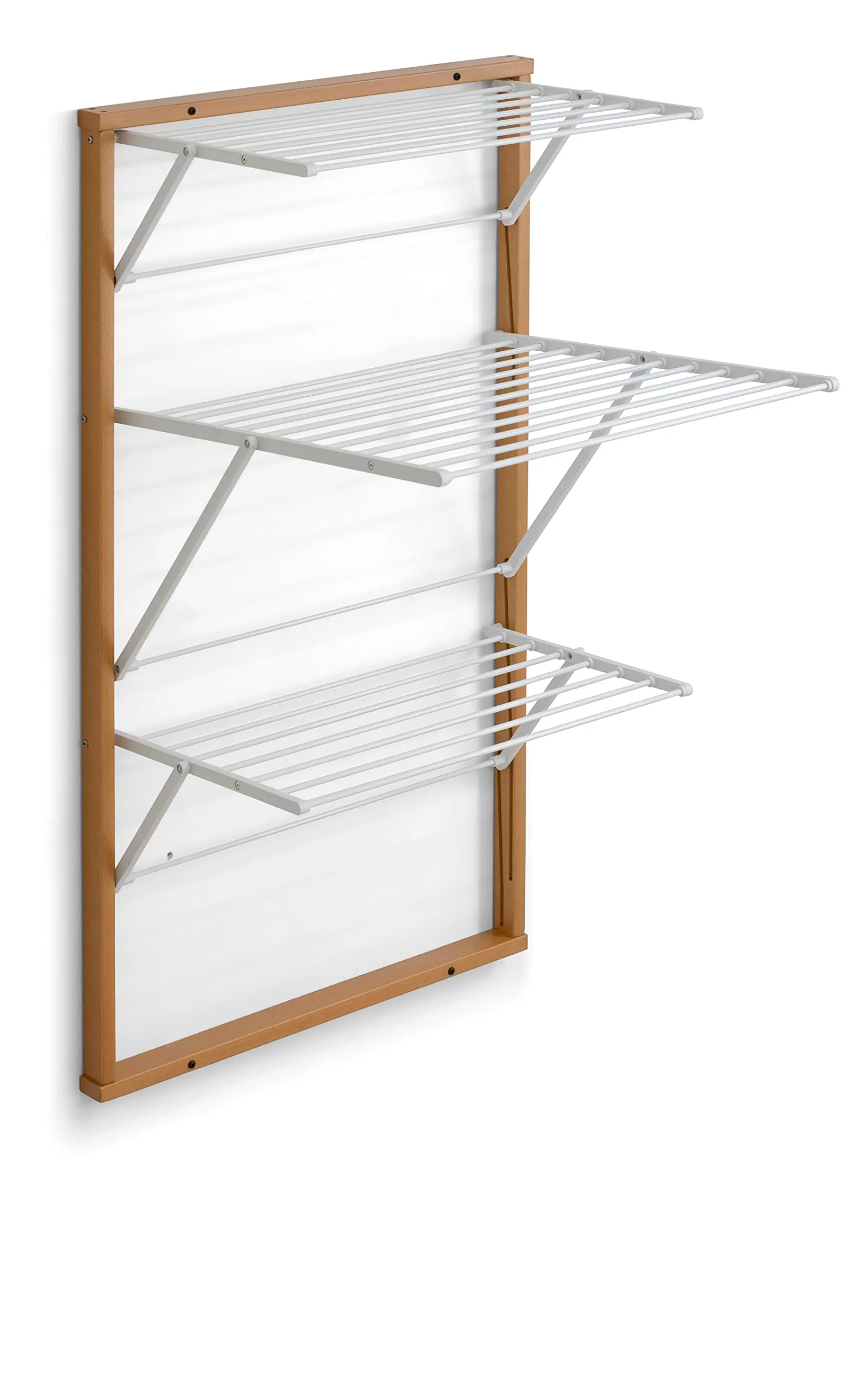 Arredamenti Italia, Karim, Wand-Wäscheständer, Holz, ausziehbar, 16 m Langer Draht zum Aufhängen, Kirschbaum-Finish Gestell aus Massivholz, unabhängige Nylon-Gitter - Image 4