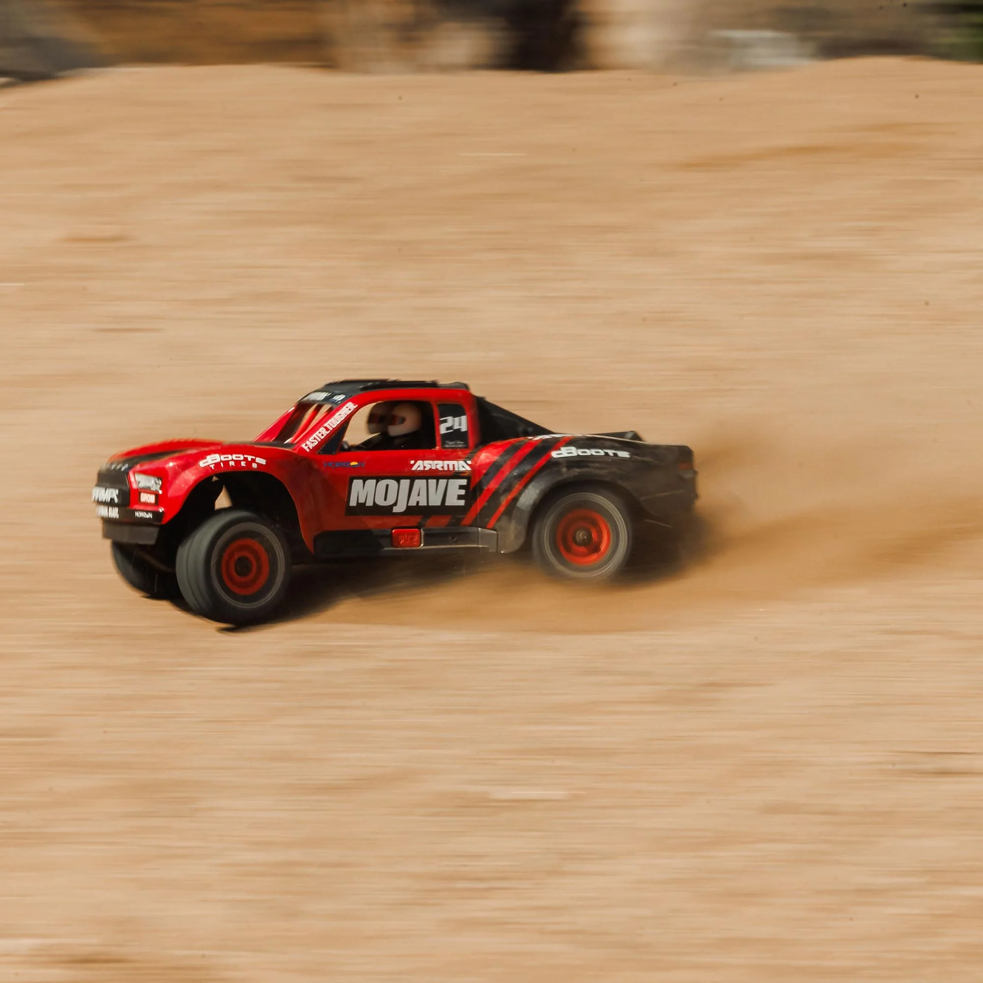 ARRMA Mojave Grom Ferngesteuertes Auto, RC Auto 1/18, Brushless Motor über 30 km/h, inkl. Akku und Zubehör, Rot-Schwarz, ARA2104T1 - Image 2