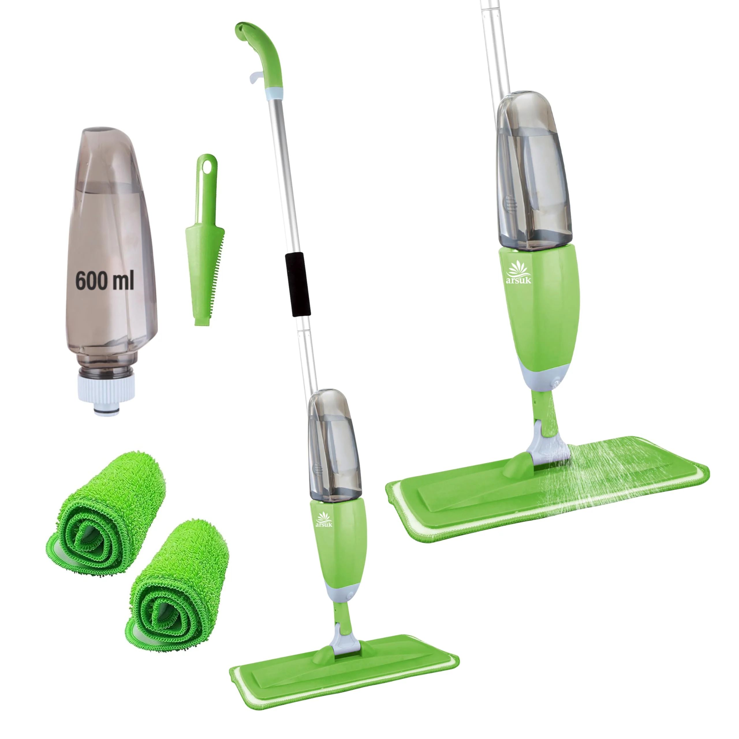 ARSUK Bodenwischer mit Sprühfunktion, Nachfüllbare 600ml Flasche und 2 Ersatzpads für schnelles Reinigen von Holz, Marmor, Laminat und Fliesen - Image 7