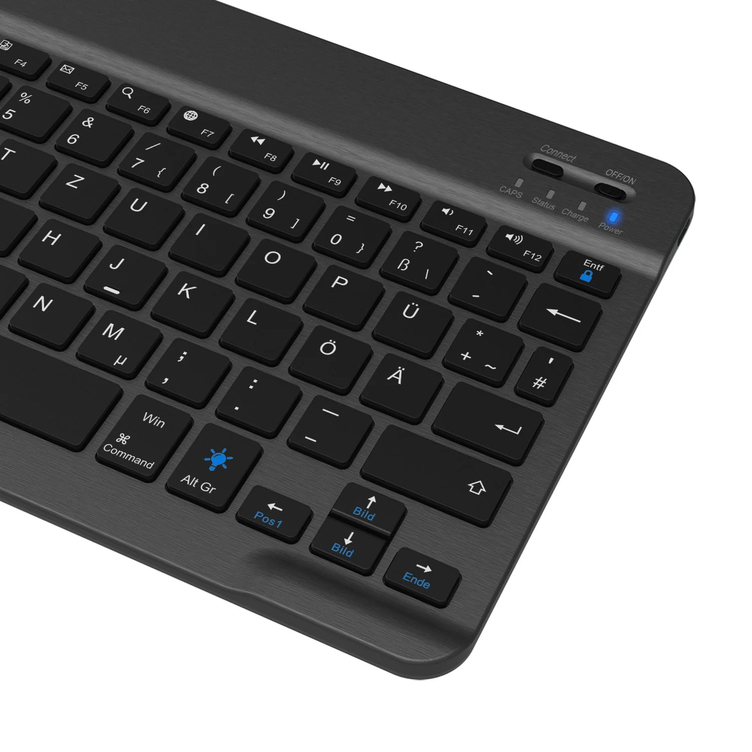 Arteck Bluethooth QWERTZ Deutsche Wireless Tastatur mit 7 Farben Ultraleicht und dünn Tragbare Kabellose, für iPad Pro, Air, Mini, Android, MacOS, Windows, Tablets, PC, Smartphone - Image 2