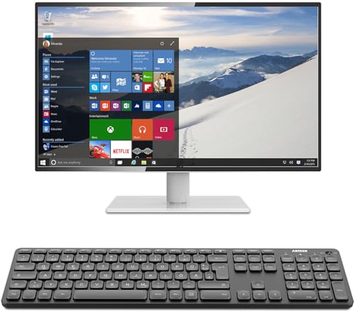 Arteck Kabellose Tastatur, Deutsches QWERTZ Layout wiederaufladbare USB Anschluss 2,4 GHz Kabellos Tastatur mit Multimedia-Tasten, Kompatibel mit PC, Computer, Notebook, Laptop, Windows 11, 10, 8 - Image 7