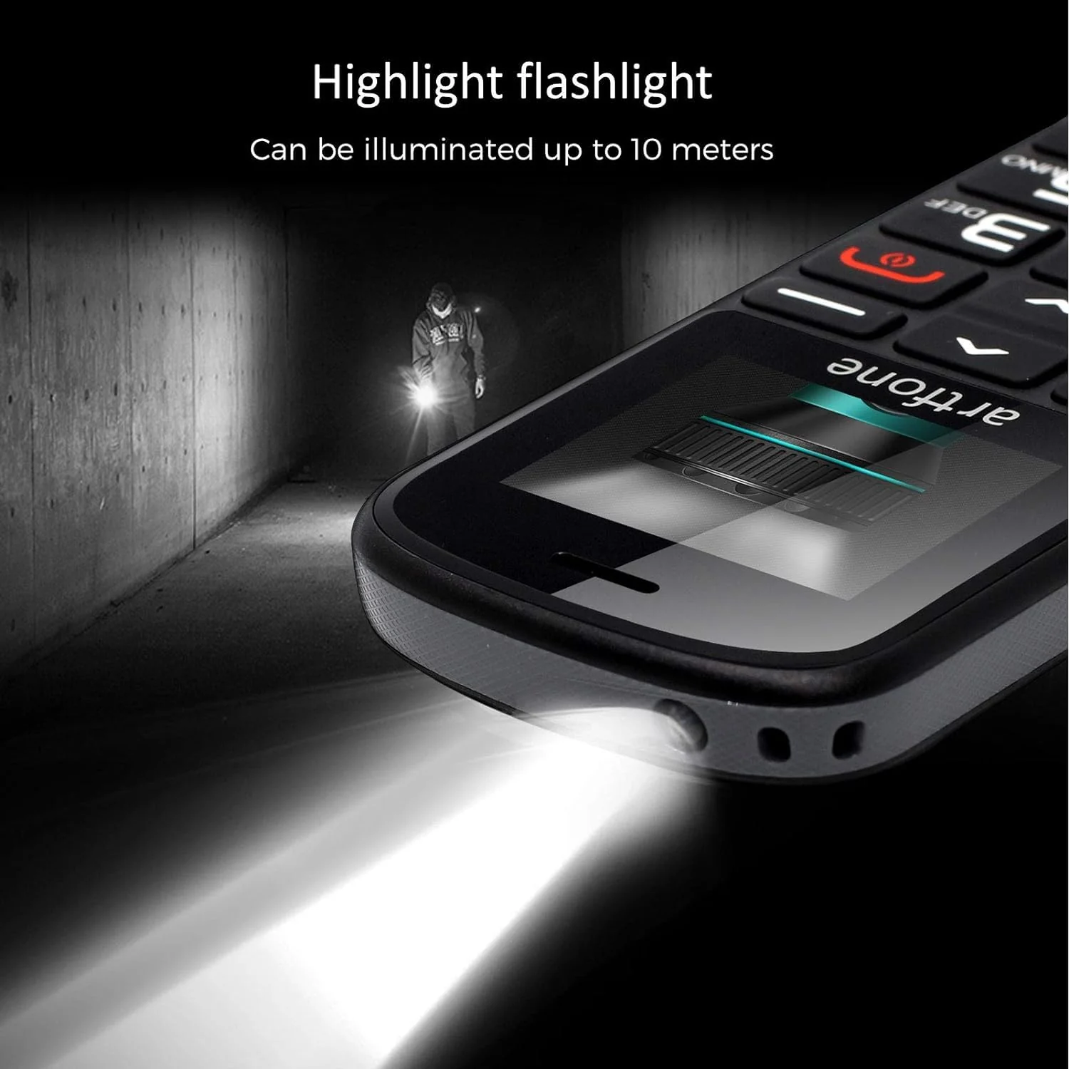 artfone 182 Seniorenhandy mit großen Tasten | Seniorenhandy ohne Vertrag | GSM Dual-SIM-Handy für Senioren mit Notruftaste |1.77 -Inch Rentner Handy |1400 mAh