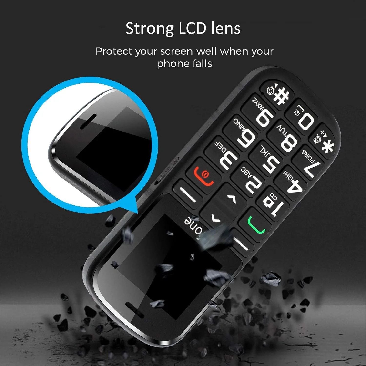 artfone 182 Seniorenhandy mit großen Tasten | Seniorenhandy ohne Vertrag | GSM Dual-SIM-Handy für Senioren mit Notruftaste |1.77 -Inch Rentner Handy |1400 mAh - Image 3