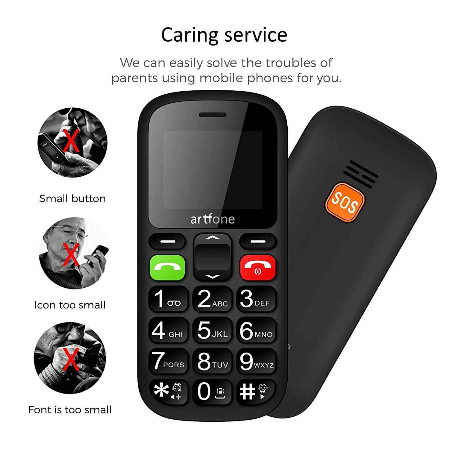 Artfone CS181 Seniorenhandy ohne Vertrag | Mobiltelefon mit großen Tasten | Dual SIM Handy mit Notruftaste | Rentner Handy große Tasten | GSM Handy | Inklusive Ladegerät - Image 9