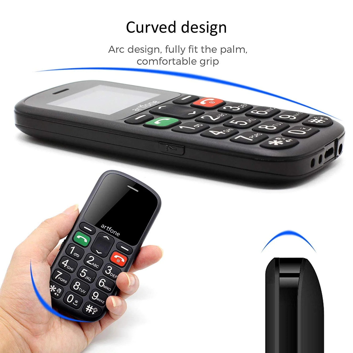 artfone CS181 Seniorenhandy ohne Vertrag | Mobiltelefon mit großen Tasten | Dual SIM Handy mit Notruftaste | Rentner Handy große Tasten | GSM Handy | Inklusive Ladegerat - Image 7