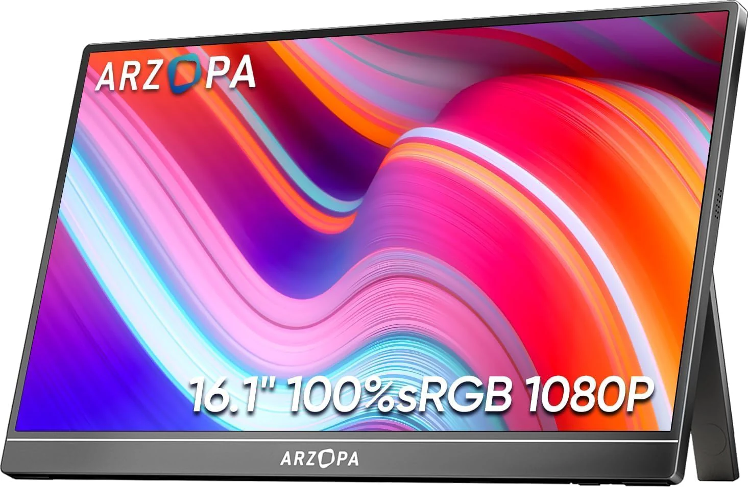ARZOPA 16.1'' 144Hz Tragbarer Monitor mit Einem Standfuß, 100% sRGB 1920×1080P FHD HDR 144HZ Gaming Monitor, Ultra-dünn - Augenschutz-Externer Zweiter Bildschirm für Laptop/PC/Mac/PS3/4/5/Xbox - Z1FC - Image 3