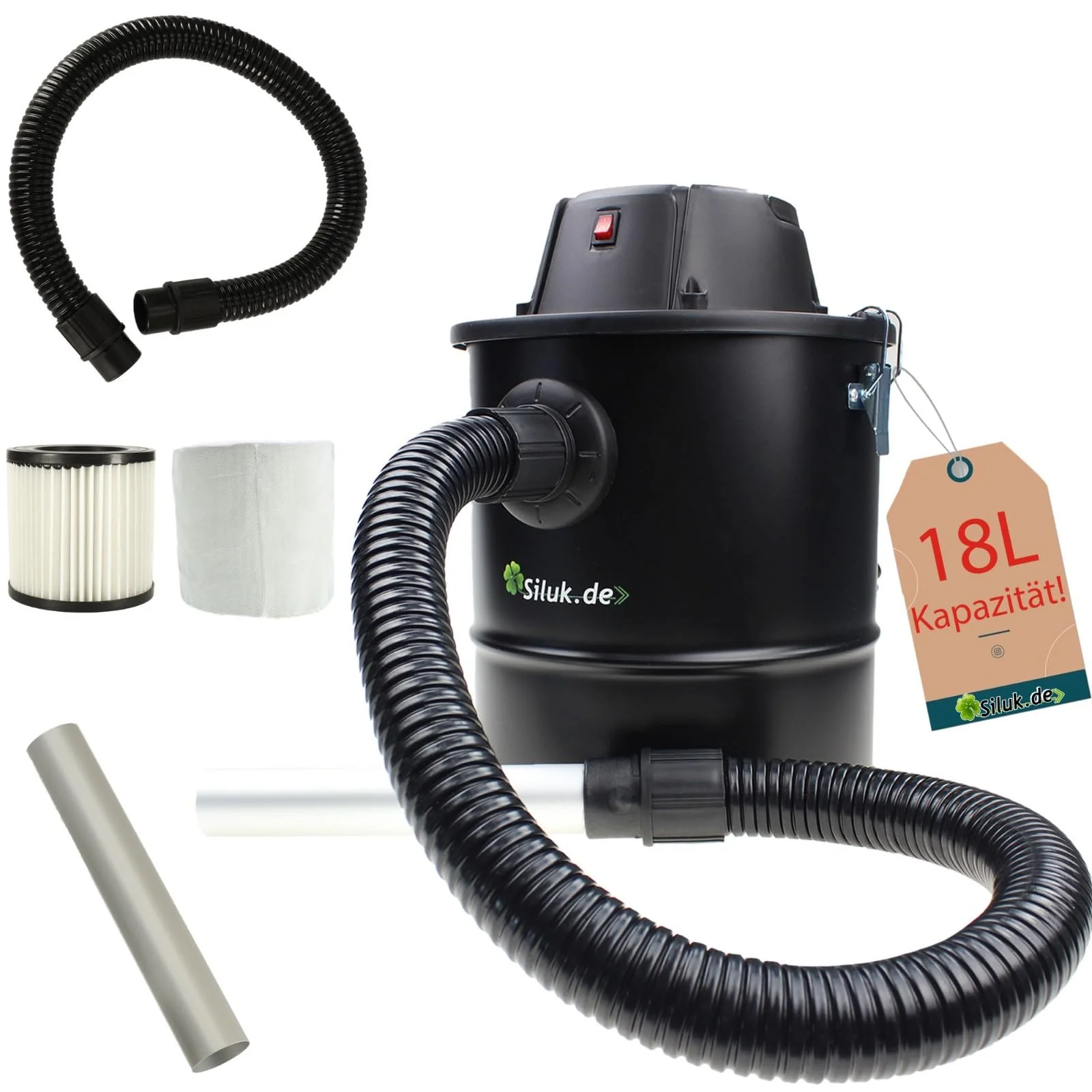 Aschesauger 1200W Kaminsauger 18L DUAL Filter System - Image 2