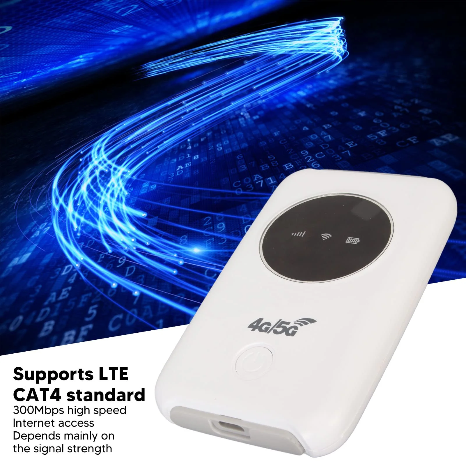 Asixxsix Tragbarer 5G-WLAN-Hotspot-Netzwerk-Router mit SIM-Kartensteckplatz, 300 Mbit/s Hochgeschwindigkeit, Anschluss von Bis zu 10 Geräten, Geeignet für Reisen, Arbeit, Live-Streaming - Image 7