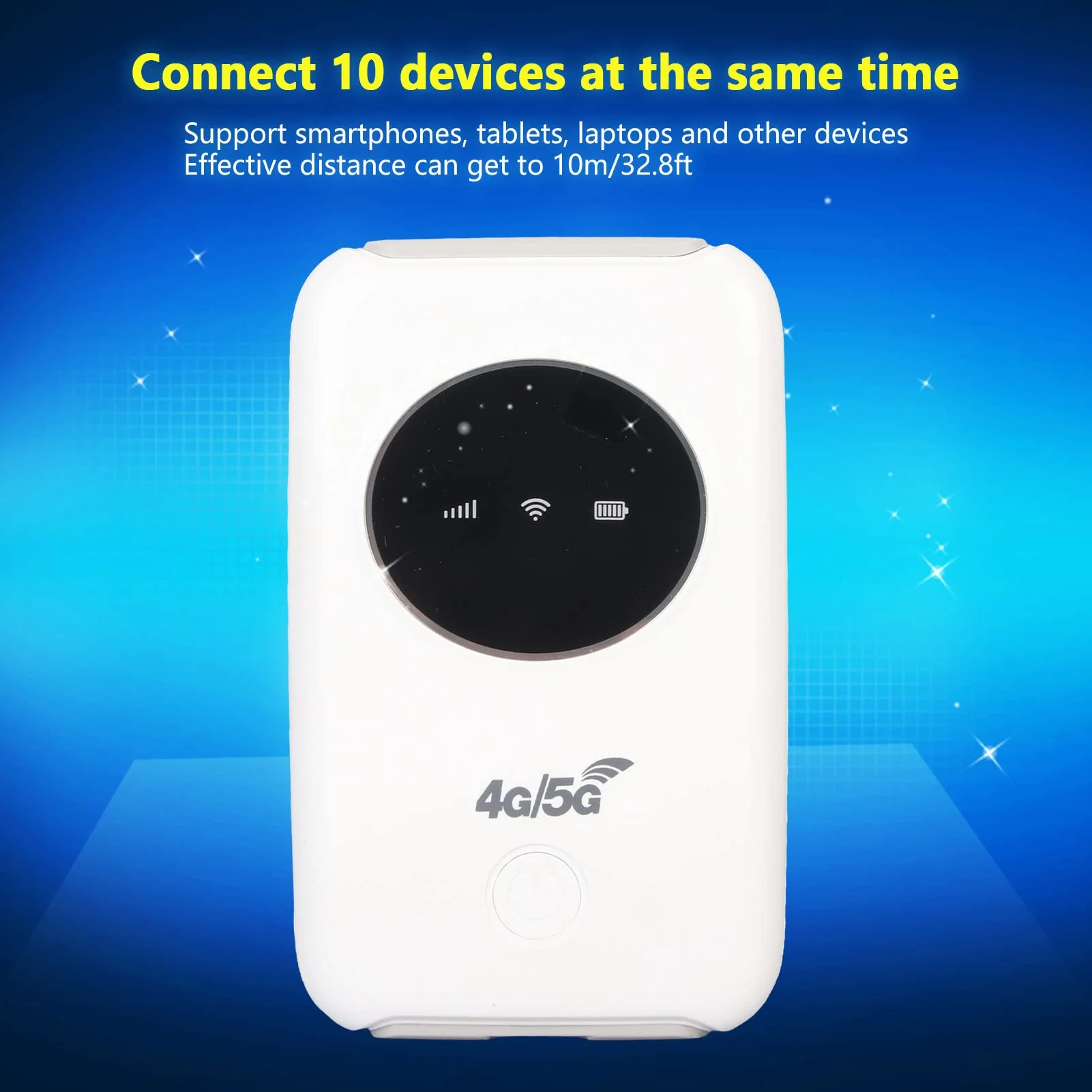 Asixxsix Tragbarer 5G-WLAN-Hotspot-Netzwerk-Router mit SIM-Kartensteckplatz, 300 Mbit/s Hochgeschwindigkeit, Anschluss von Bis zu 10 Geräten, Geeignet für Reisen, Arbeit, Live-Streaming - Image 9