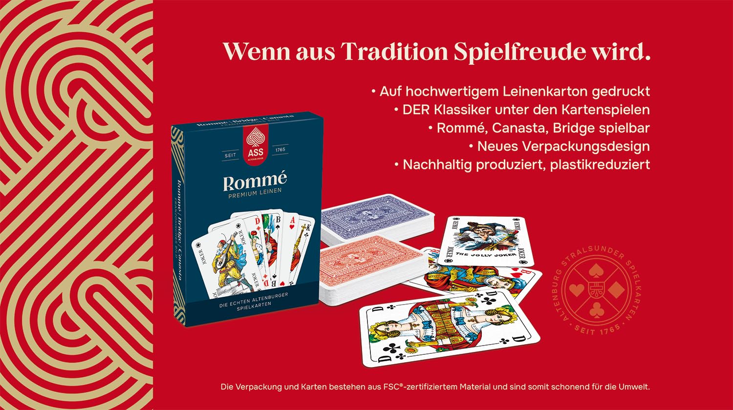 ASS Altenburger Rommé Leinen, französisches Bild, Blau und Weiß mit Rot und Schwarz Akzenten - Image 5