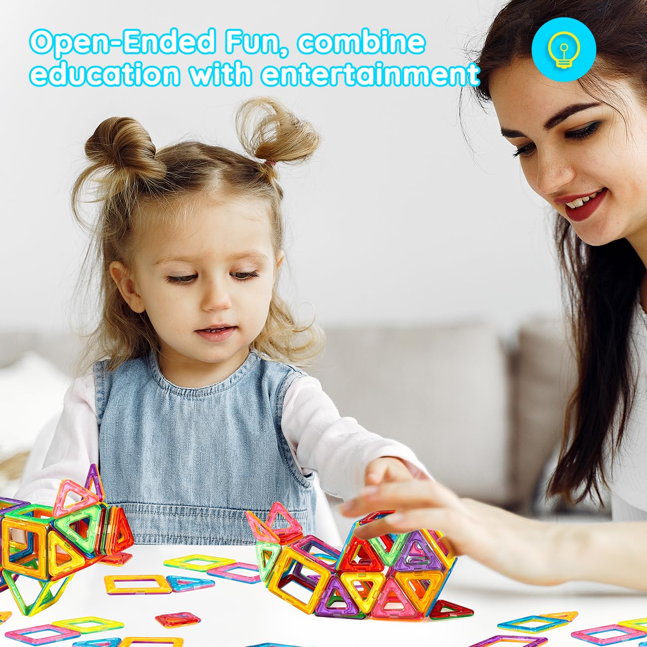 Assark 144pcs Magnetische Bausteine, Castle Magnetblöcke Konstruktion Bauen Blöcke Set für Kinder Spielzeug für 3 4 5 6 7 8 Jahre Alte, Lernspielzeug für Mädchen Jungen Geschenk - Image 4