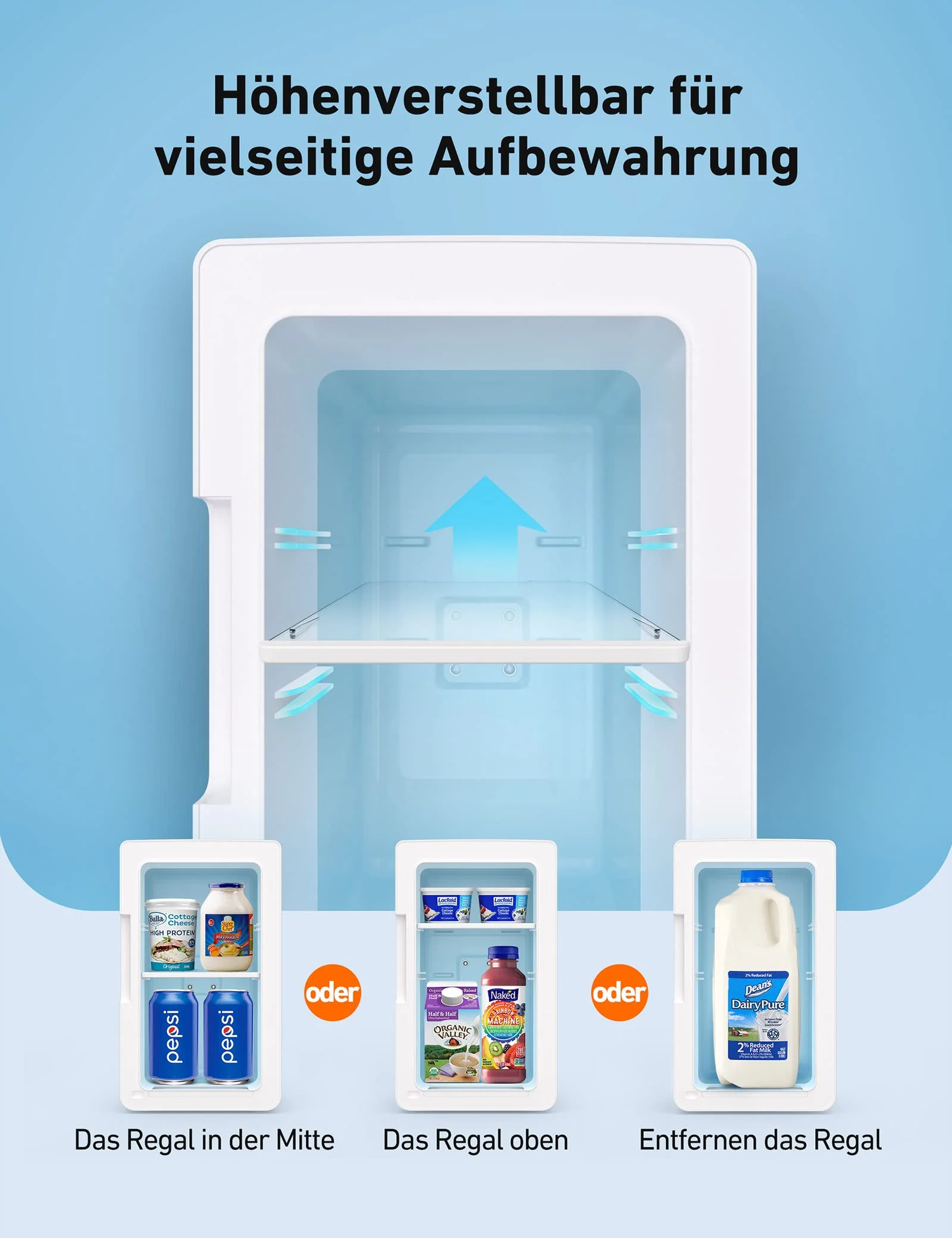 AstroAI 2 in 1 Mini Kühlschrank, 6 Liter Fridge / 8 Dosen mit Kühl- und Heizfunktion, 12V / 220V Steckdose für Autos, Büros und Schlafsäle, Weiß - Image 3