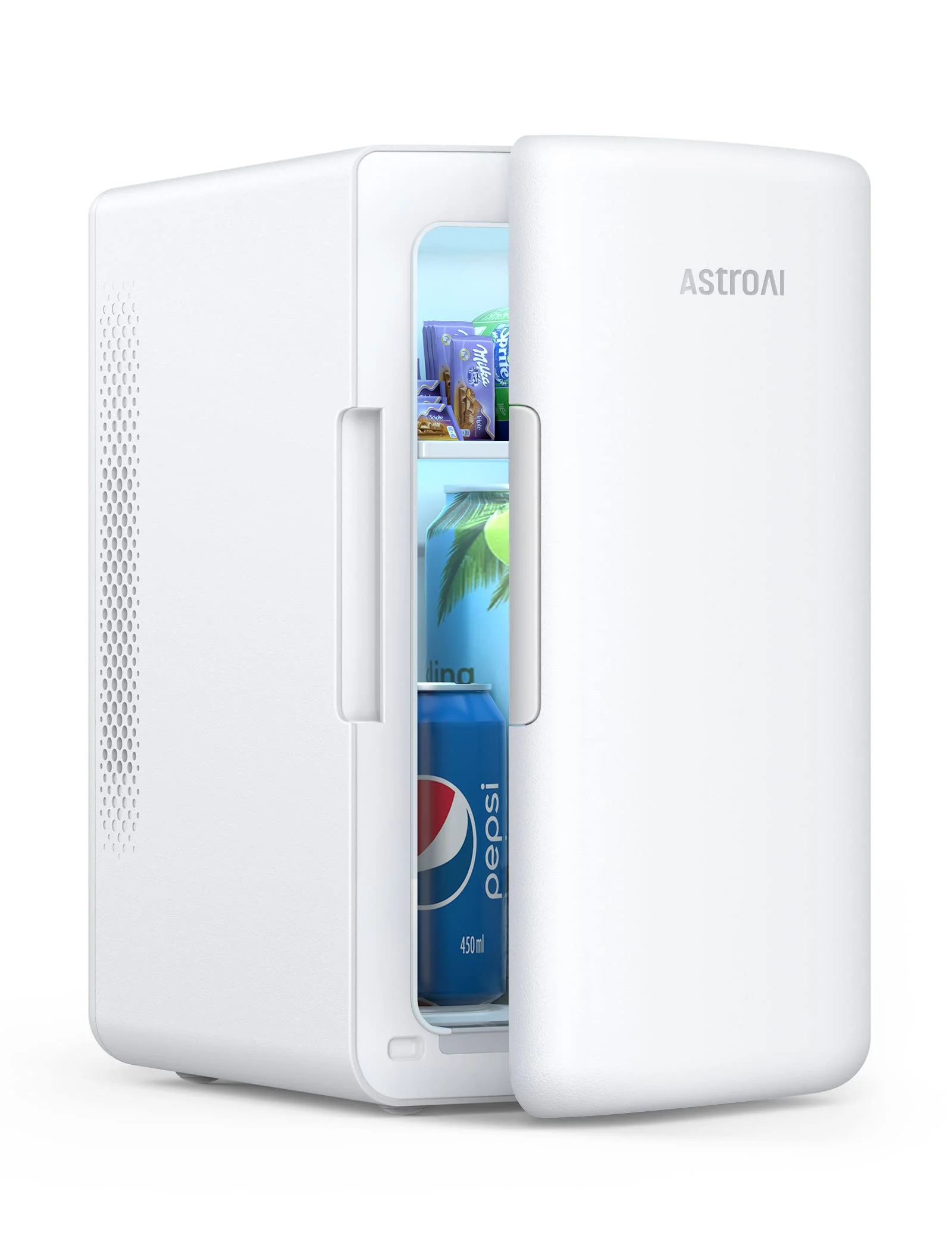 AstroAI 2 in 1 Mini Kühlschrank, 6 Liter Fridge / 8 Dosen mit Kühl- und Heizfunktion, 12V / 220V Steckdose für Autos, Büros und Schlafsäle, Weiß - Image 7