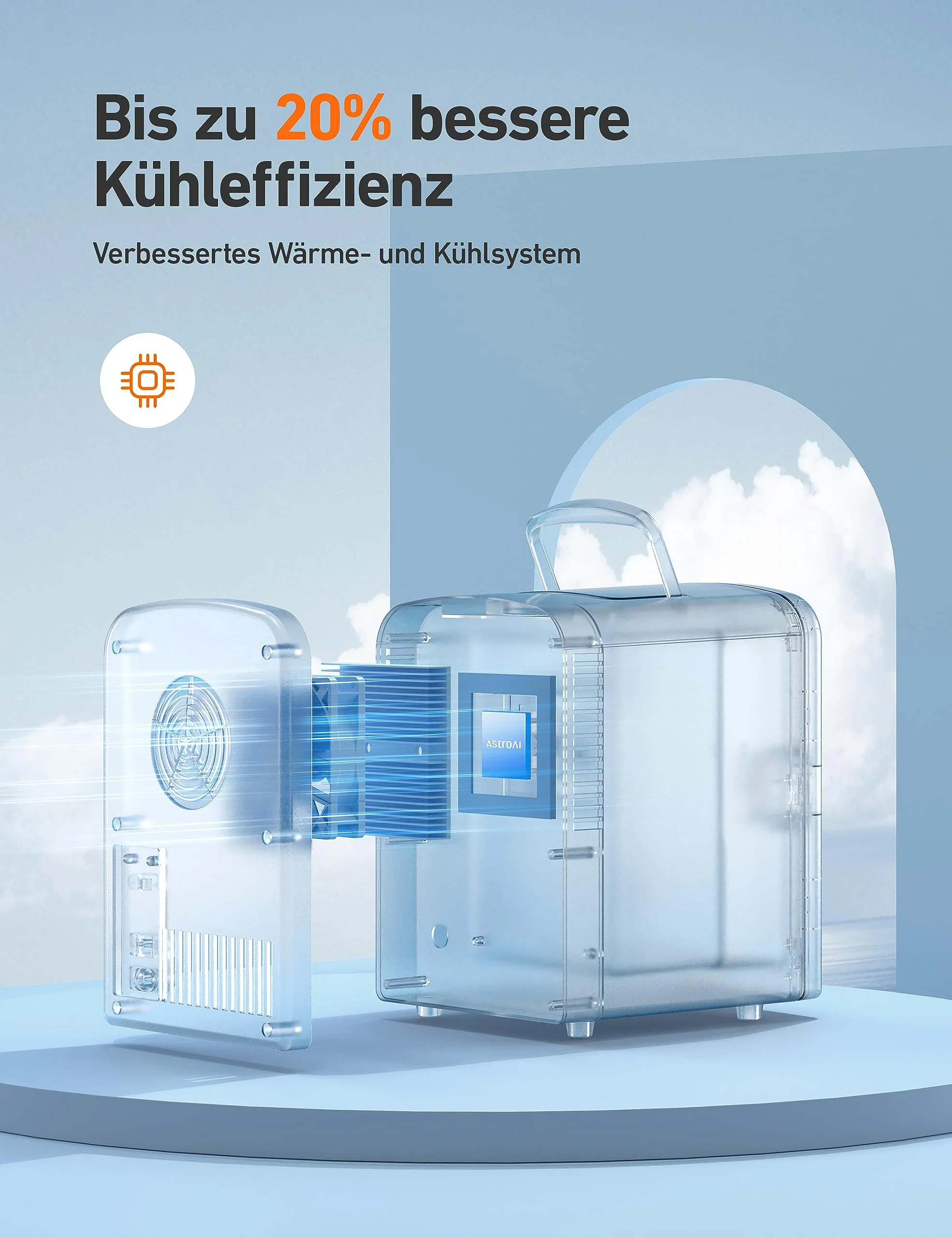 AstroAI Mini Kühlschrank 4 Liter, Kleiner Kühlschränk für Kosmetik und Getränke, Mini-Kühlschränke mit 220V AC/12V DC für Autos, Büros, Wohnheim, Reisen, Weiß - Image 8