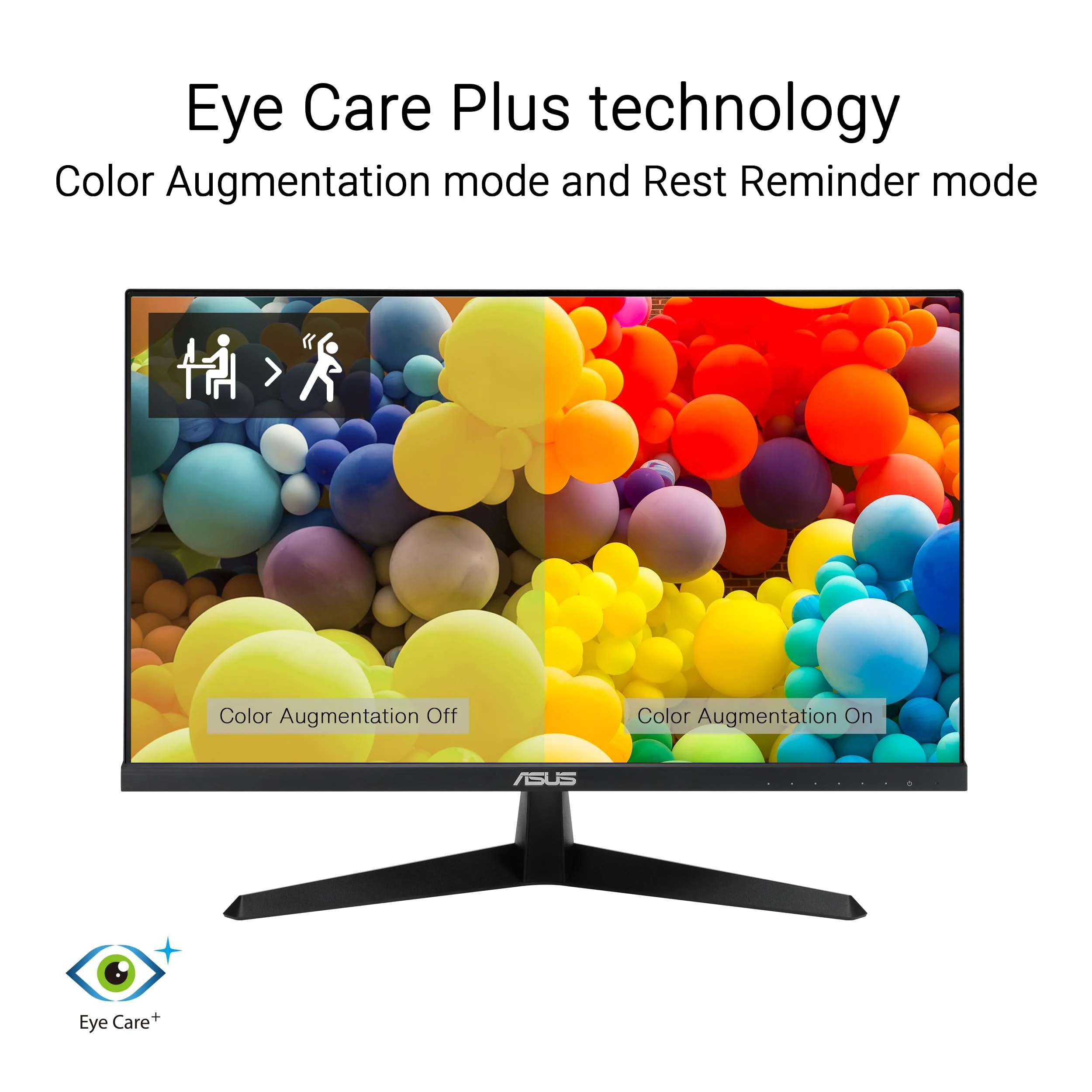 ASUS Eye Care VY249HGR - 24 Zoll Full HD Monitor - 120 Hz, 1ms MPRT, AdaptiveSync, GameFast Input - IPS Panel, Vesa 100x100, 16:9, 1920x1080, D-Sub, HDMI - Image 2