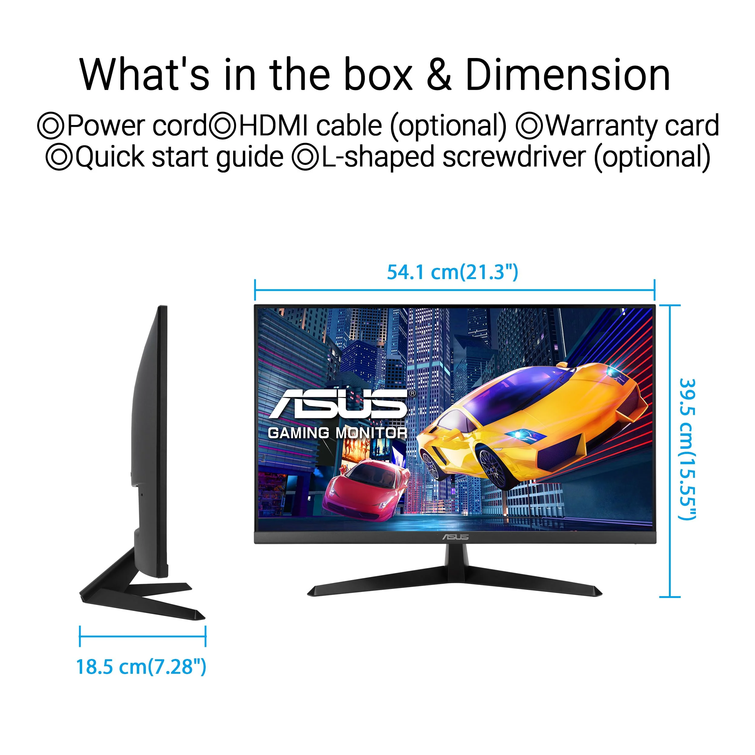 ASUS Eye Care VY249HGR - 24 Zoll Full HD Monitor - 120 Hz, 1ms MPRT, AdaptiveSync, GameFast Input - IPS Panel, Vesa 100x100, 16:9, 1920x1080, D-Sub, HDMI - Image 6