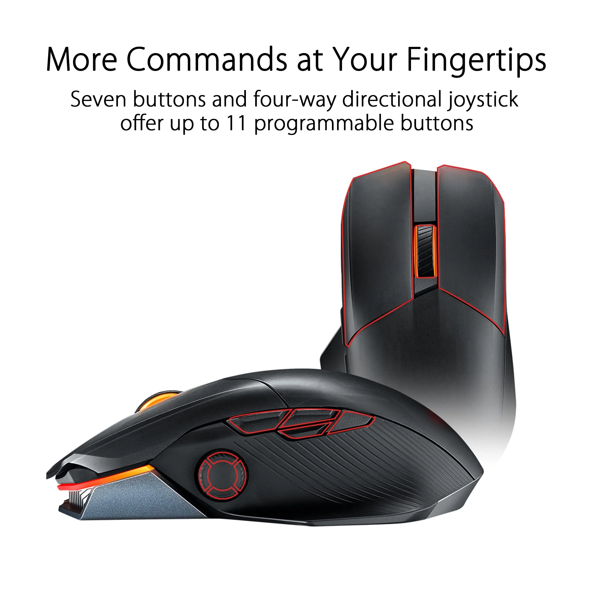 ASUS ROG Chakram X Origin kabellose RGB Gaming Maus (ROG AimPoint-Sensor, 36.000 dpi, Polling-Rate 8000 Hz, RF 2,4 GHz / Bluetooth / kabelgebunden, 11 programmierbare Tasten, Joystick, schwarz) - Image 4
