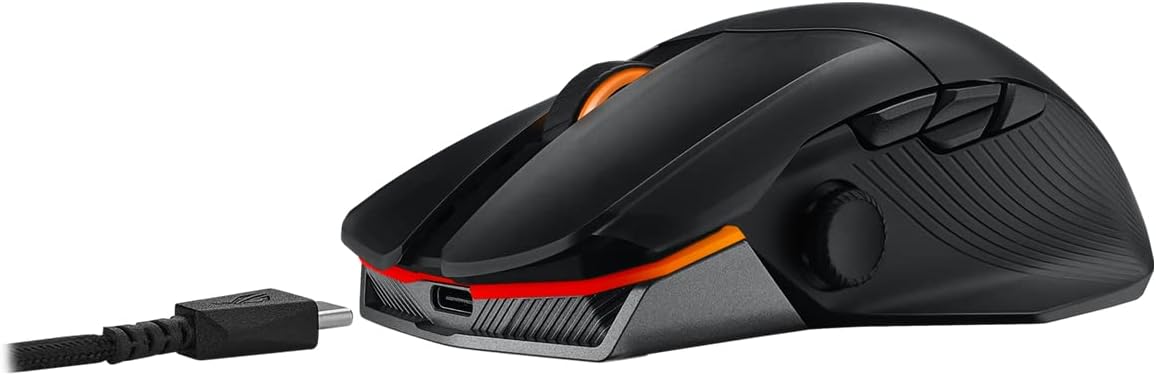 ASUS ROG Chakram X Origin kabellose RGB Gaming Maus (ROG AimPoint-Sensor, 36.000 dpi, Polling-Rate 8000 Hz, RF 2,4 GHz / Bluetooth / kabelgebunden, 11 programmierbare Tasten, Joystick, schwarz) - Image 9