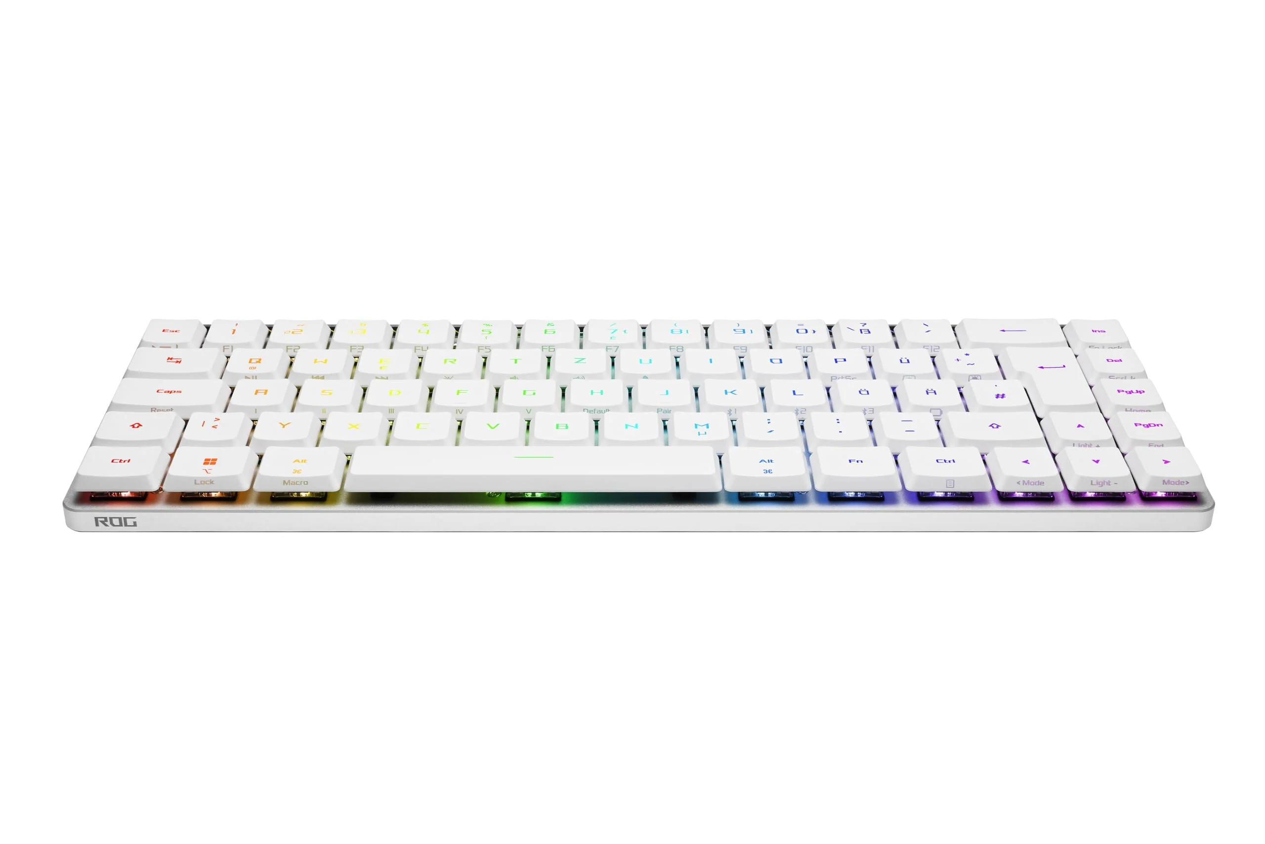 ASUS ROG Falchion RX Low Profile 65% kabellose Gaming-Tastatur (QWERTZ-Layout, optische ROG RX Low-Profile-Switches, Bluetooth, 2,4-GHz-RF Wireless, kabelgebunden USB, MacOS kompatibel, weiß) - Image 6