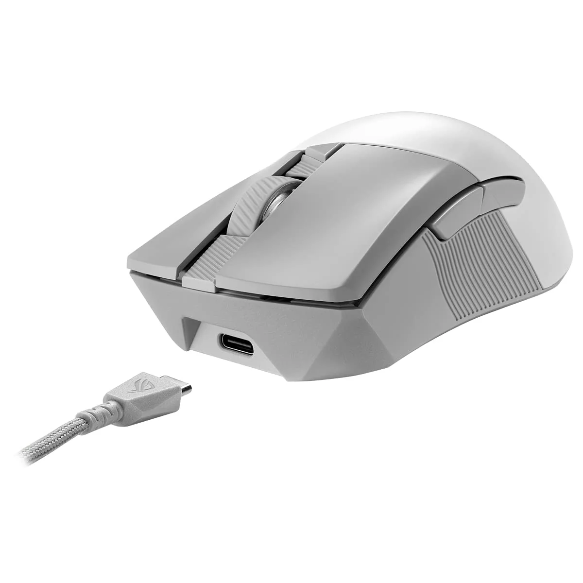 ASUS ROG Gladius III Wireless AimPoint White RGB Gaming Maus (optischer ROG AimPoint-Sensor, 36.000 DPI, 650 IPS, ROG Micro Switches, ergonomisch, 2,4-GHz, Bluetooth, USB, weiß) - Image 2
