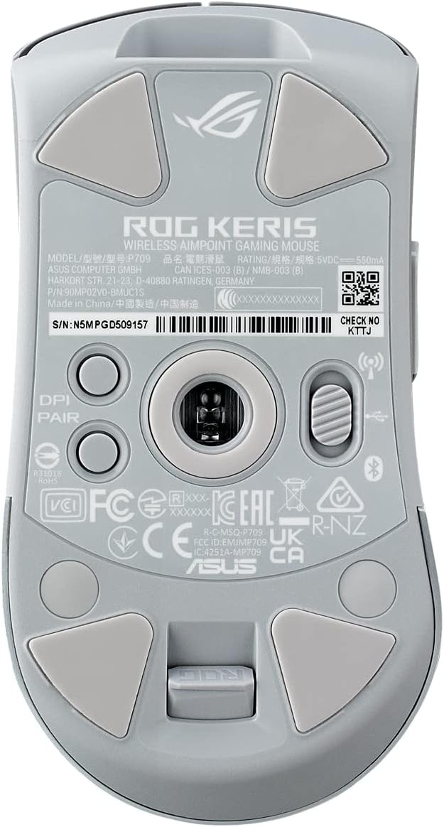 ASUS ROG Keris Wireless AimPoint White RGB Gaming Maus (optischer ROG AimPoint-Sensor, 36.000 DPI, ROG Micro Switches, 2,4 GHz RF, Bluetooth, USB, 5X programmierbare Tasten, weiß) - Image 21