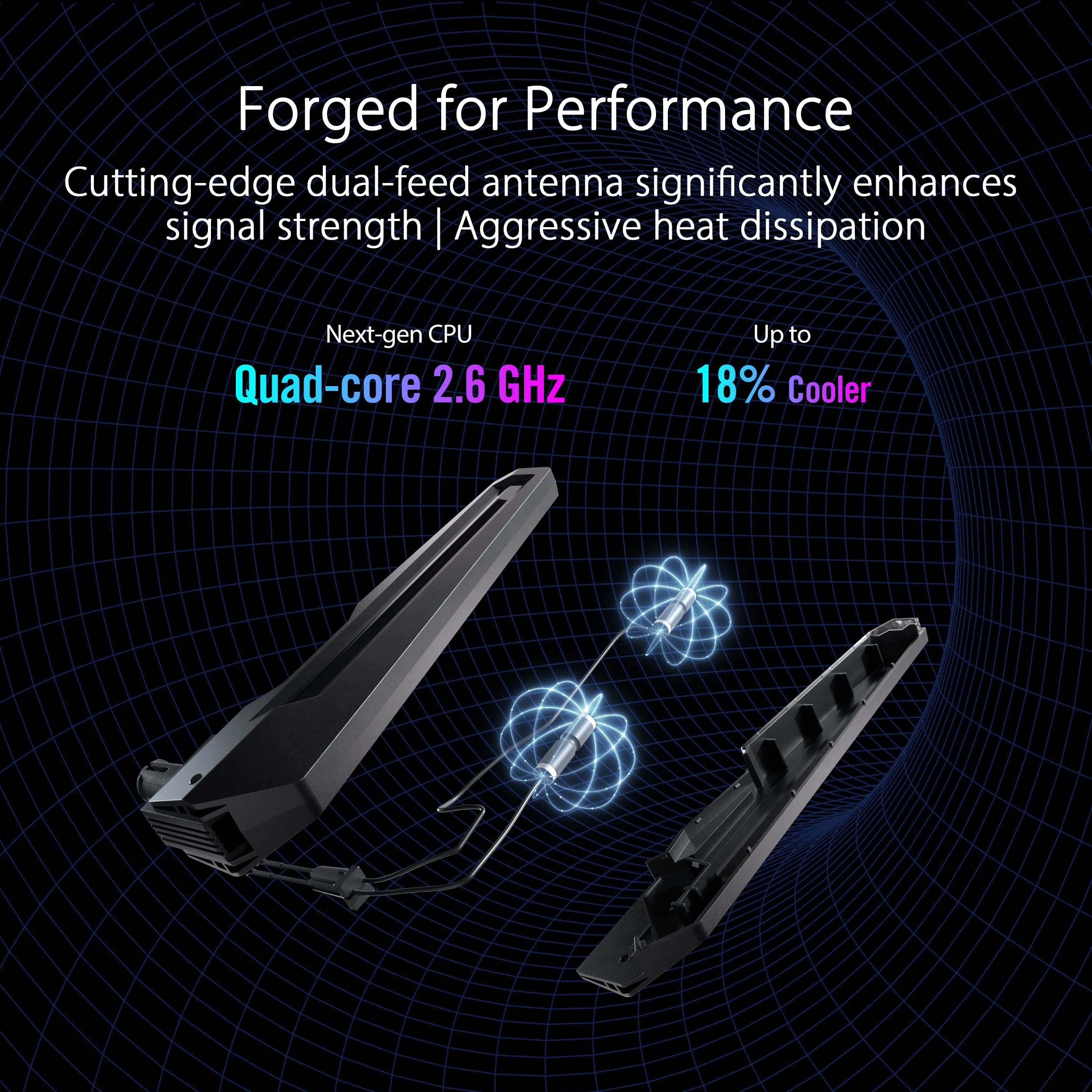 ASUS ROG Rapture GT-BE98 Quad-Band WiFi 7 Gaming Router (320MHz Bandbreite, duale 10G Ports, Backup WAN, Mobile Game Mode, Aura RGB, AiMesh, VPN) - Image 2