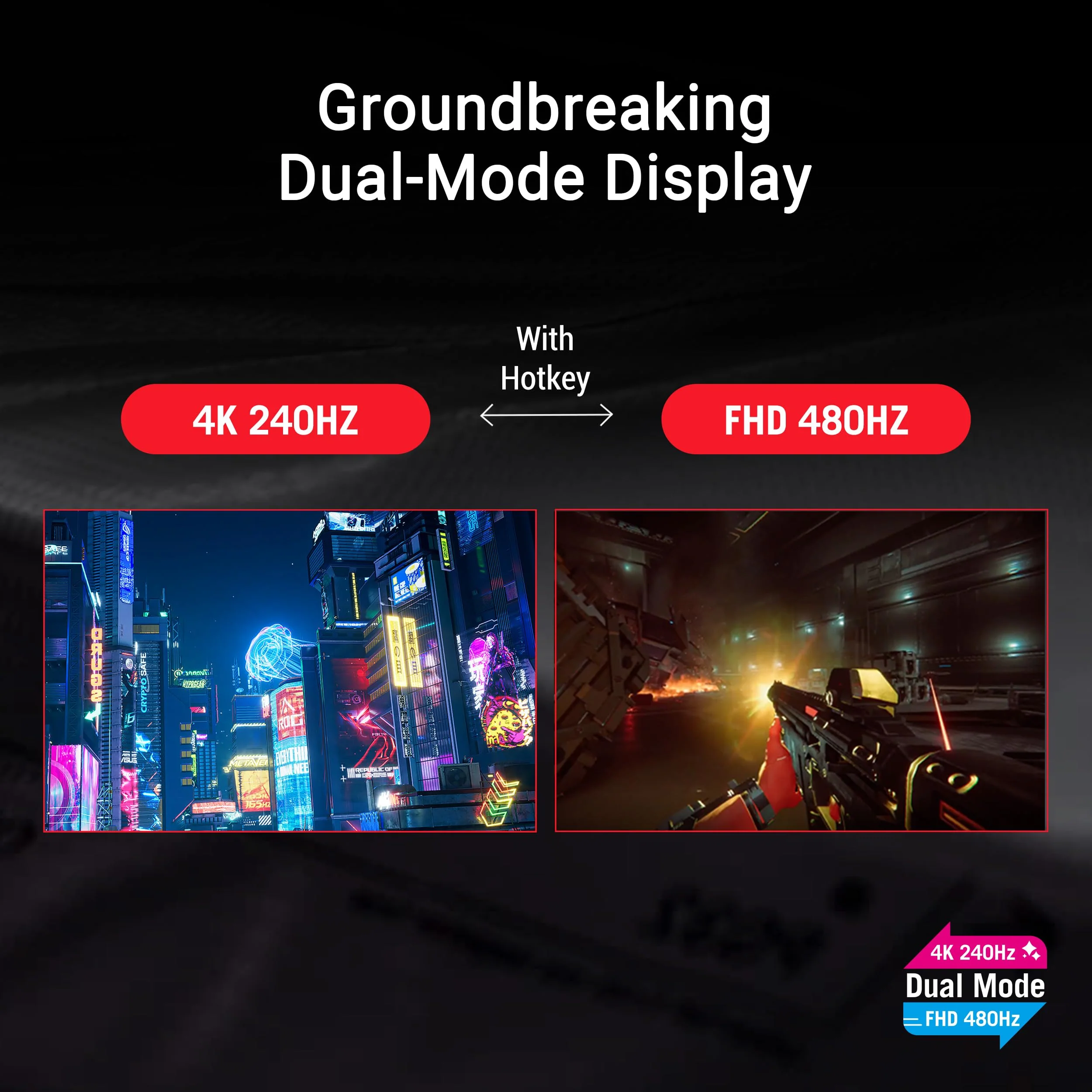 ASUS ROG Swift OLED PG32UCDP - 32 Zoll 4K UHD Gaming Monitor - 240-480 Hz, 0.03ms GtG, G-Sync, FreeSync, AdaptiveSync, 10-bit, DisplayHDR 400 TB - 16:9, 3840x2160, DP 1.4, HDMI, 90W USB-C, USB-Hub - Image 4