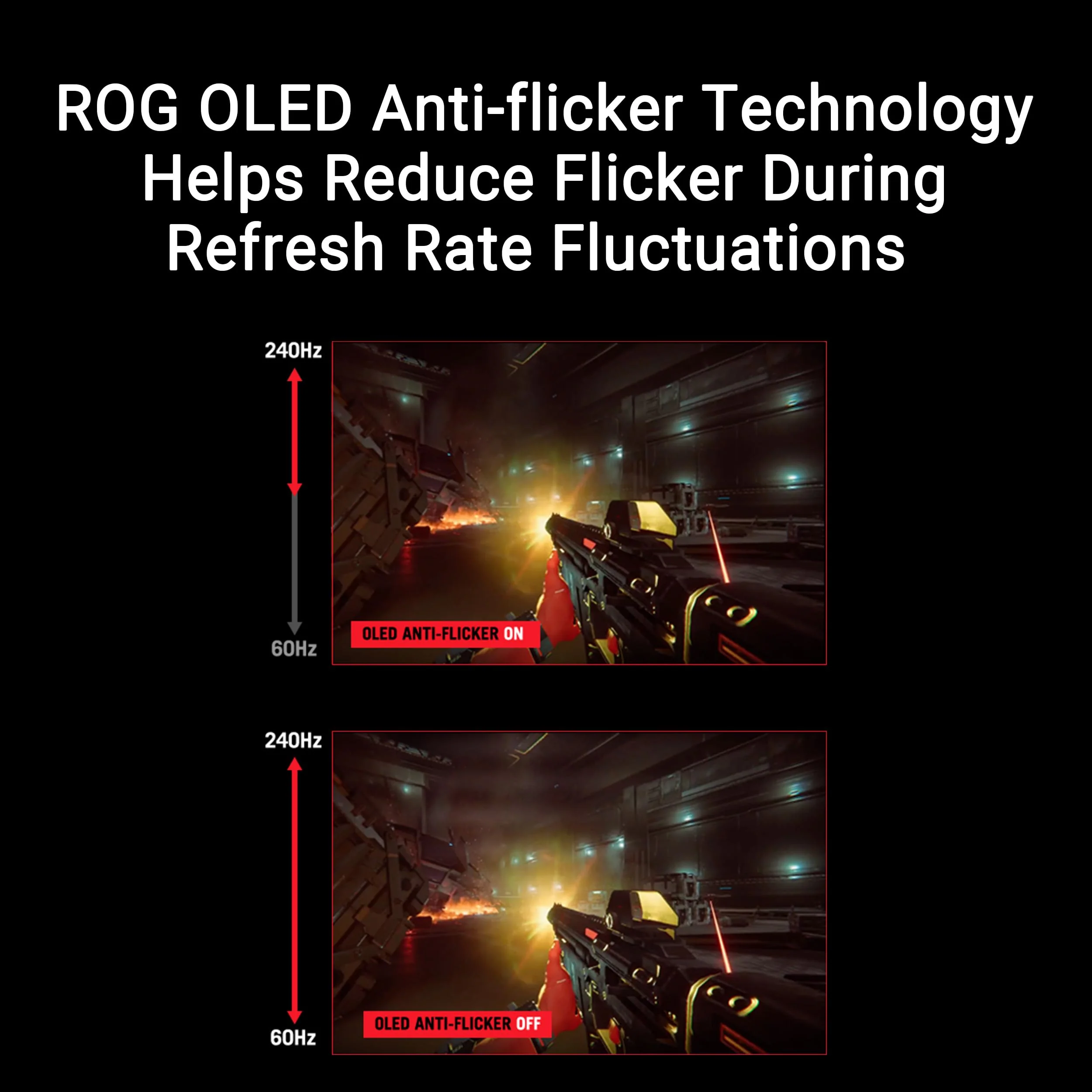 ASUS ROG Swift OLED PG32UCDP - 32 Zoll 4K UHD Gaming Monitor - 240-480 Hz, 0.03ms GtG, G-Sync, FreeSync, AdaptiveSync, 10-bit, DisplayHDR 400 TB - 16:9, 3840x2160, DP 1.4, HDMI, 90W USB-C, USB-Hub - Image 5