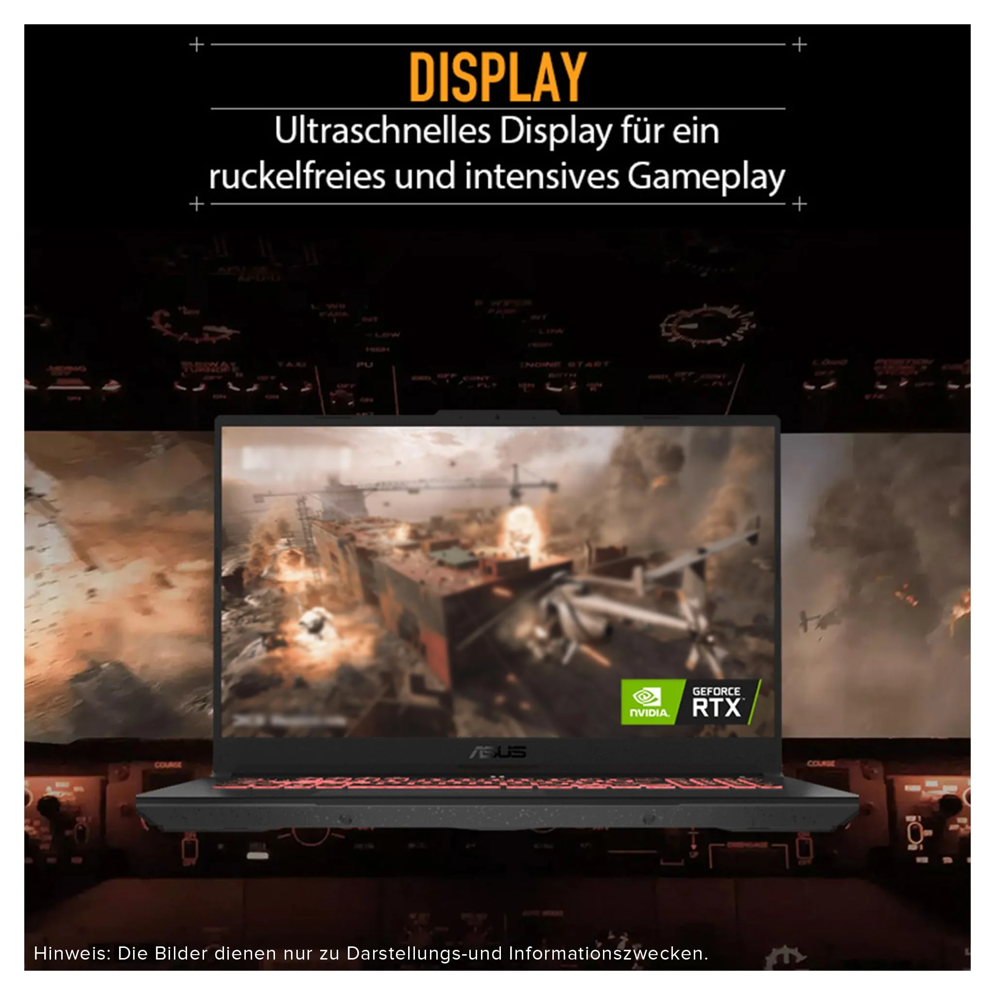 ASUS TUF A17 Gaming Laptop, AMD Ryzen 7-7435HS, 64 GB DDR5 RAM, 2 TB PCIe SSD, 17.3" FHD Display, Nvidia GeForce RTX 4050, 1-Zone RGB QWERTZ Tastatur, Windows 11 Home, Grau - Image 6