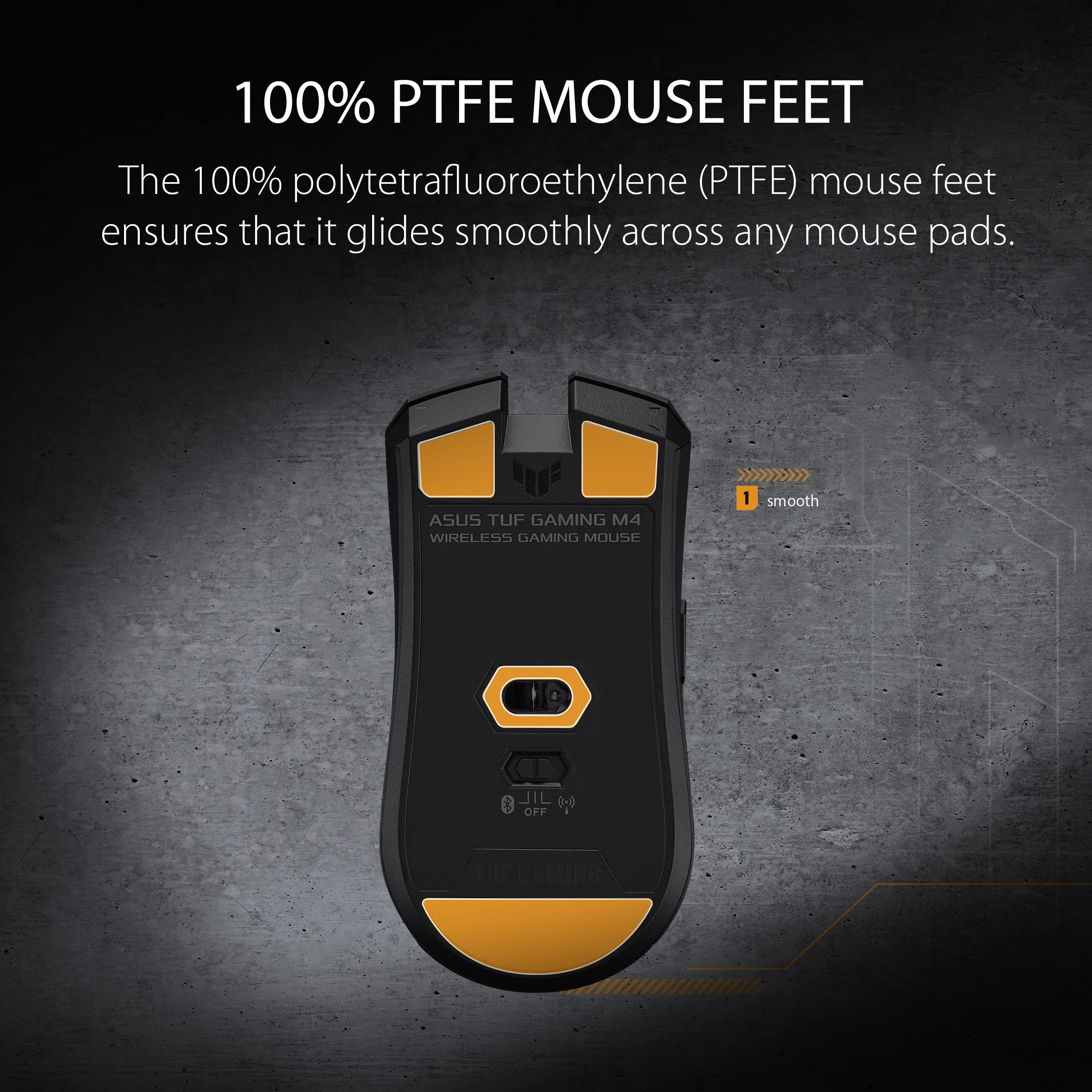 ASUS TUF Gaming M4 Wireless optische Gaming-Maus (kabellos, beidhändig, 12.000 DPI-Sensor, DPI-Taste, Aura Sync, sechs programmierbare Tasten), schwarz - Image 2