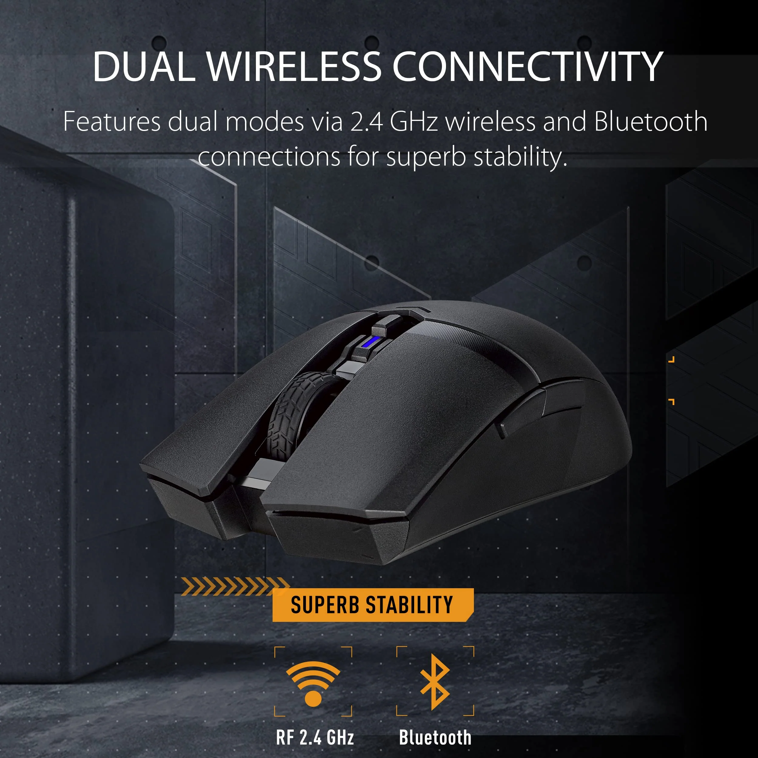 ASUS TUF Gaming M4 Wireless optische Gaming-Maus (kabellos, beidhändig, 12.000 DPI-Sensor, DPI-Taste, Aura Sync, sechs programmierbare Tasten), schwarz - Image 3