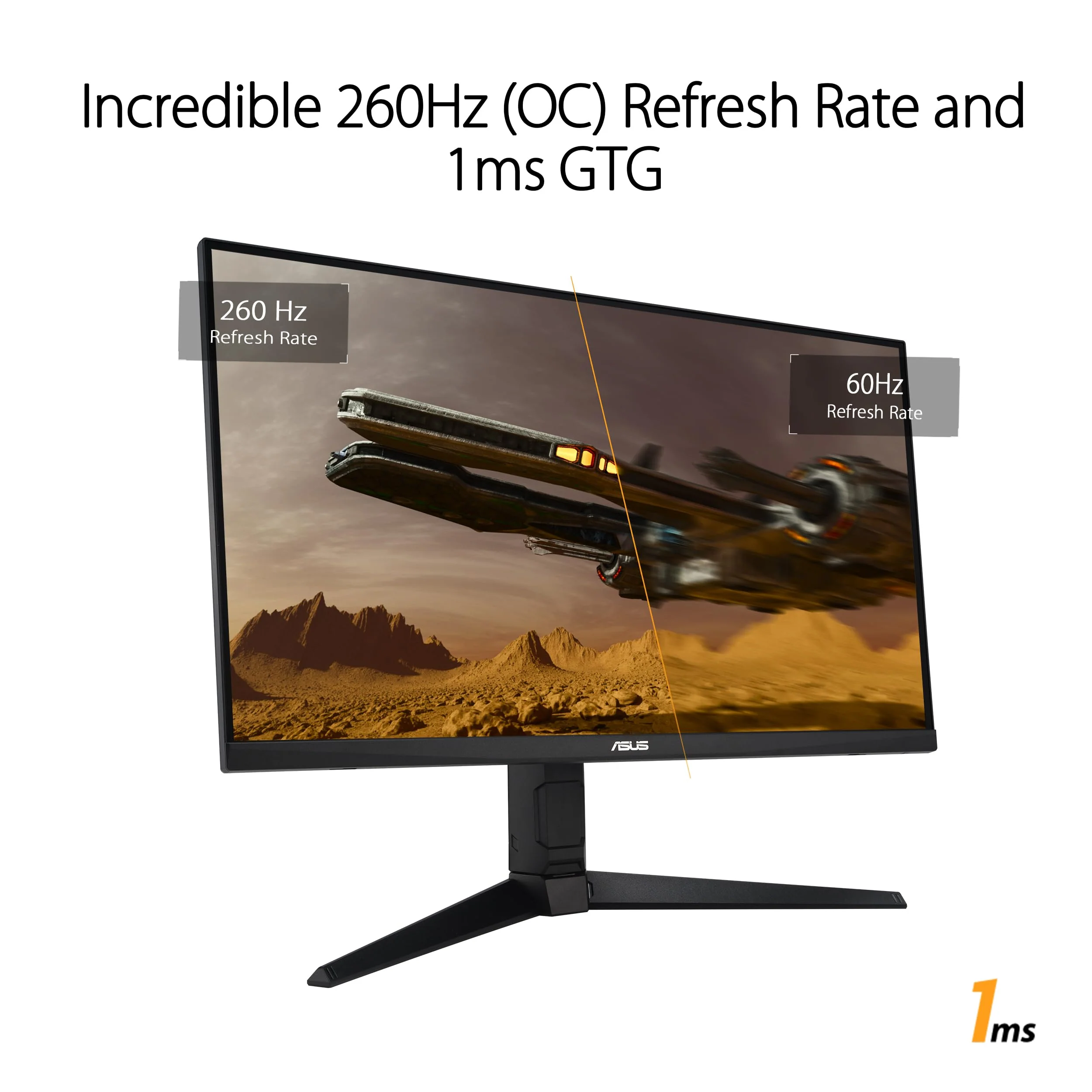 ASUS TUF Gaming VG27AQML1A - 27 Zoll WQHD Monitor - 260 Hz, 1ms GtG, G-Sync, FreeSync, Adaptive Sync, ELMB, GameFast, DisplayHDR 400 - Fast-IPS, 16:9, 2560x1440, USB, DP, HDMI, ergonomisch, Speaker - Image 5