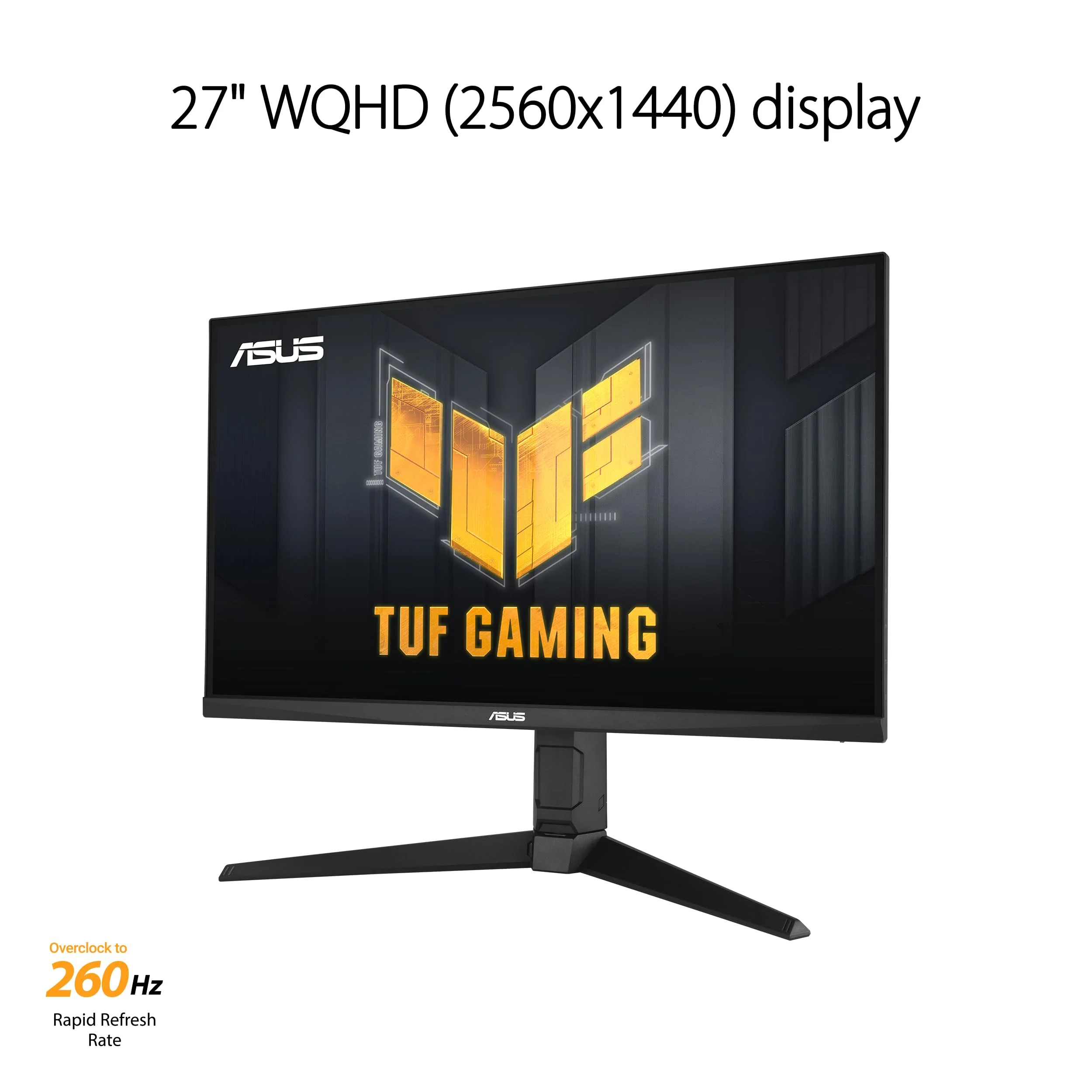 ASUS TUF Gaming VG27AQML1A - 27 Zoll WQHD Monitor - 260 Hz, 1ms GtG, G-Sync, FreeSync, Adaptive Sync, ELMB, GameFast, DisplayHDR 400 - Fast-IPS, 16:9, 2560x1440, USB, DP, HDMI, ergonomisch, Speaker - Image 8