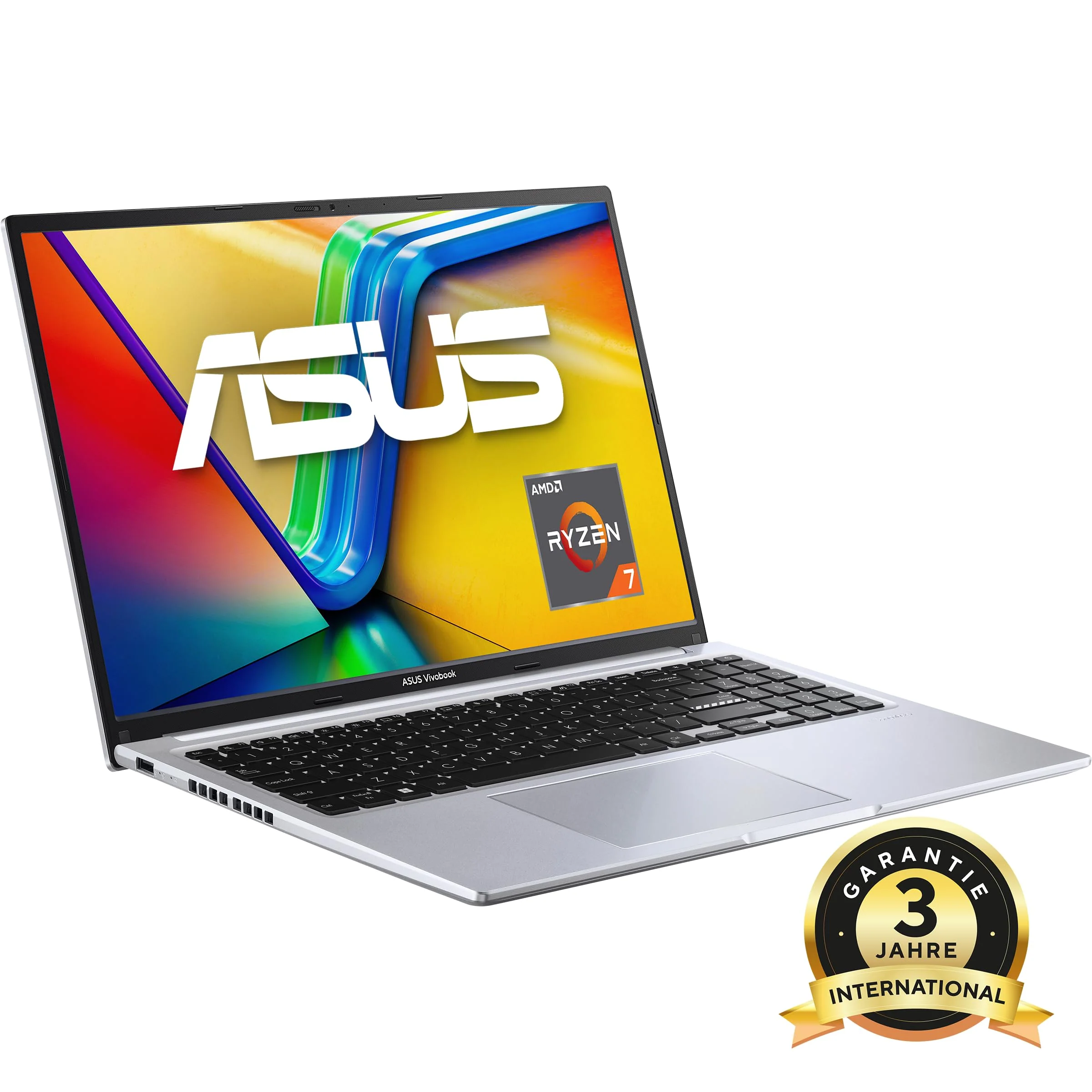 ASUS Vivobook 16 M1605YA Laptop | 16" WUXGA 16:10 IPS Display | AMD Ryzen 7 7730U | 16GB RAM | 512GB SSD | AMD Radeon | Win11 Home | QWERTZ | Cool Silver - Image 5