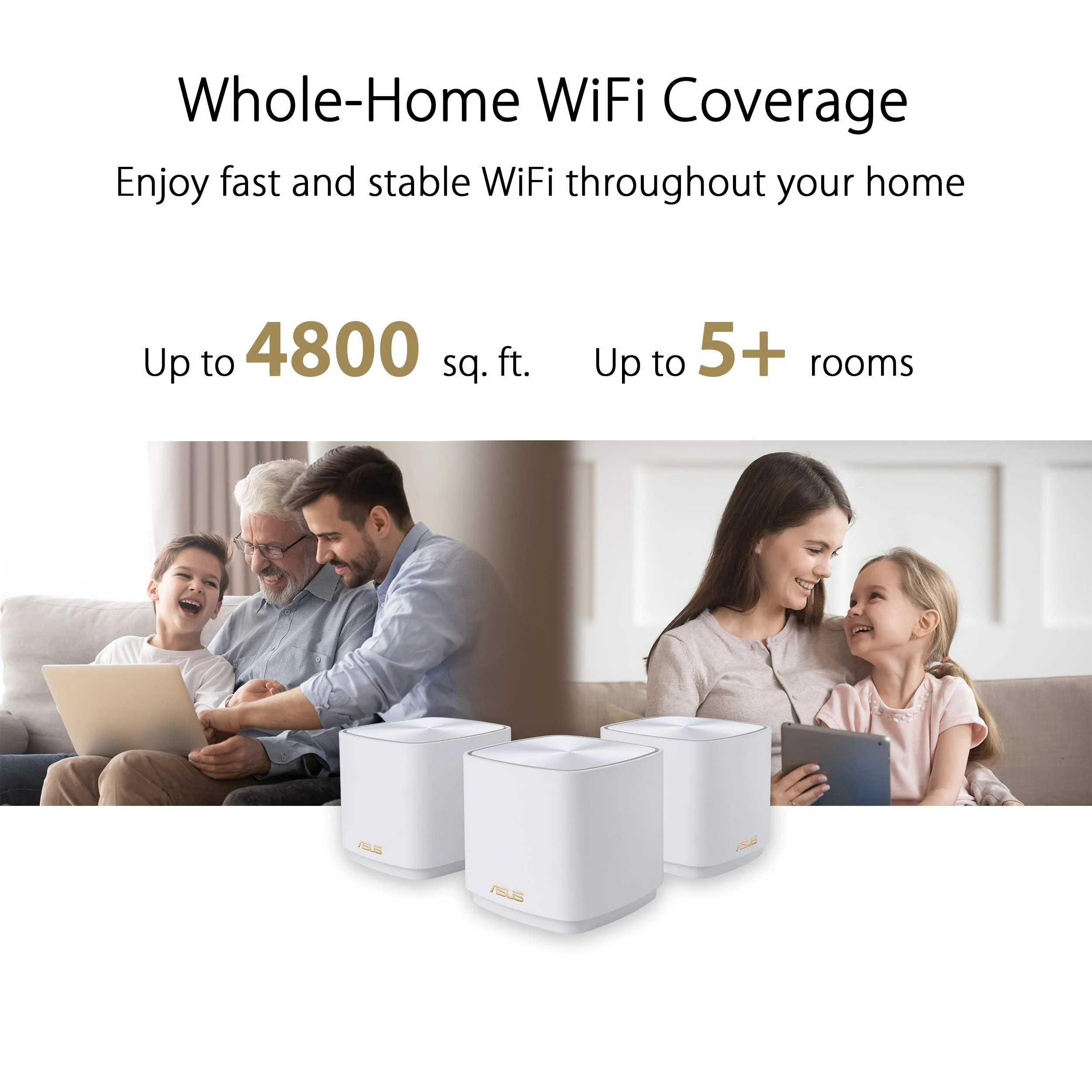 ASUS ZenWiFi XD4 Plus 3er Set AX1800 Whole-Home Mesh WiFi 6 System kombinierbarer Router (bis zu 445m² Abdeckung, AiMesh, AiProtection, Wandbefestigung, App Steuerung) weiß - Image 5