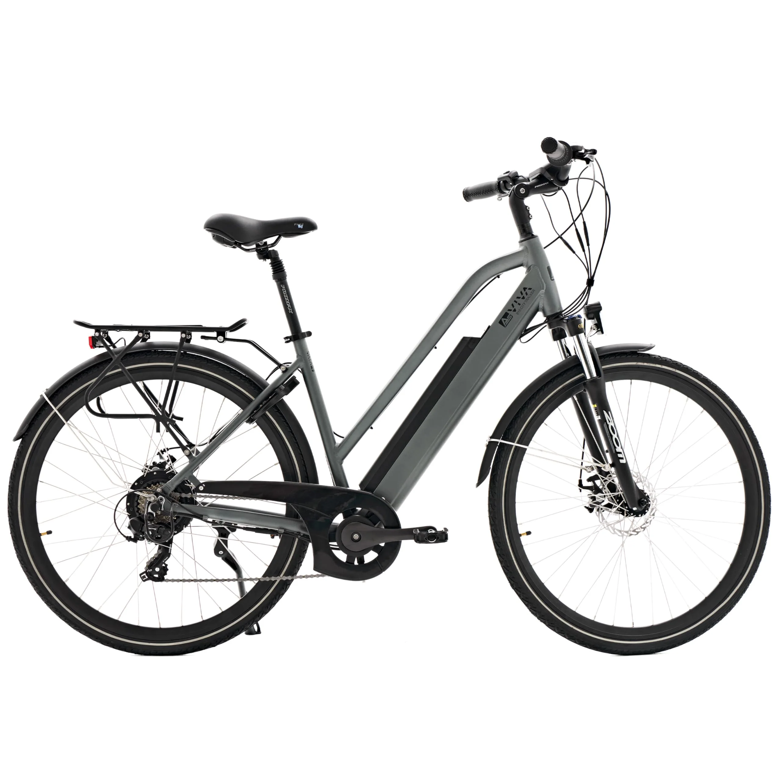 AsVIVA B15 E-Bike 28 Zoll für Herren & Damen - Pedelec mit 250W Bafang Hinterradmotor - 36V Samsung Akku - 7-Gang Shimano - bis 150 kg Nutzergewicht - Citybike Elektrofahrrad (grau-schwarz)