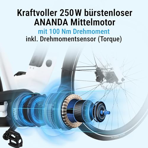AsVIVA E-Bike B14 Stadtfalter 28 Zoll Citybike - Hollandrad für Damen & Herren | Elektrofahrrad Pedelec 25km/h | Tiefeinsteiger | 250W Motor - 36V 17.5 Ah mit bis zu 150 km Reichweite - Image 12