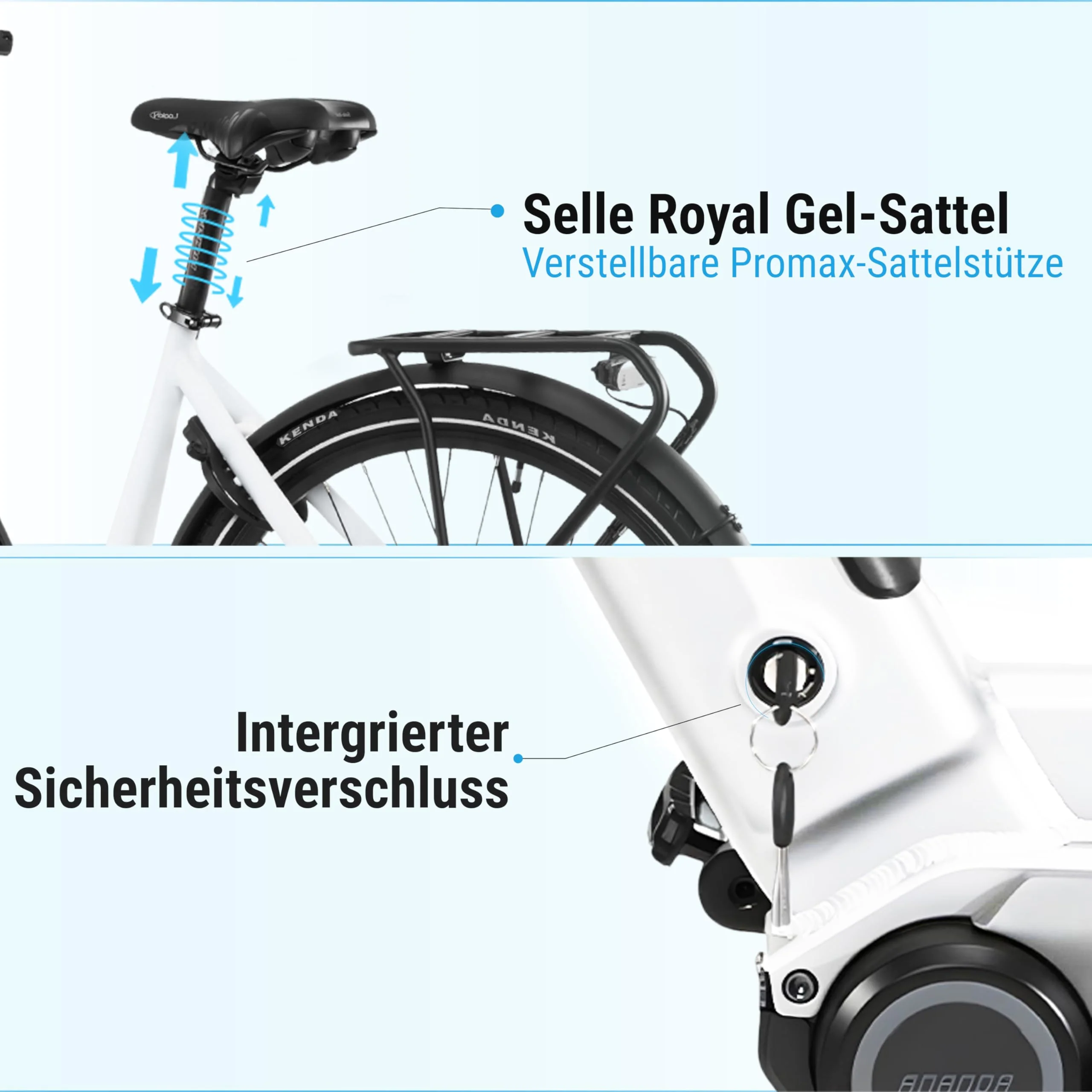 AsVIVA E-Bike B14 Stadtfalter 28 Zoll Citybike - Hollandrad für Damen & Herren | Elektrofahrrad Pedelec 25km/h | Tiefeinsteiger | 250W Motor - 36V 17.5 Ah mit bis zu 150 km Reichweite - Image 5