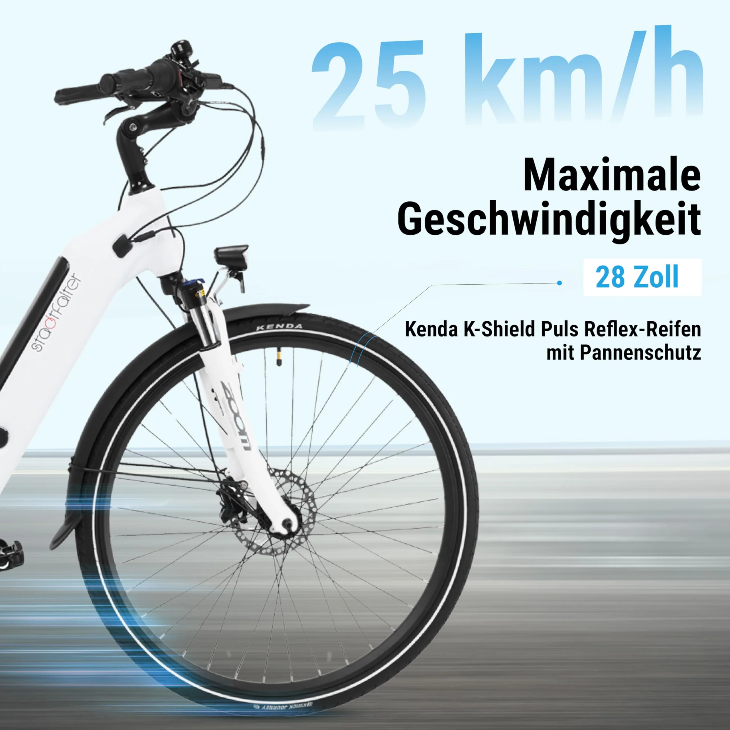 AsVIVA E-Bike B14 Stadtfalter 28 Zoll Citybike - Hollandrad für Damen & Herren | Elektrofahrrad Pedelec 25km/h | Tiefeinsteiger | 250W Motor - 36V 17.5 Ah mit bis zu 150 km Reichweite - Image 7