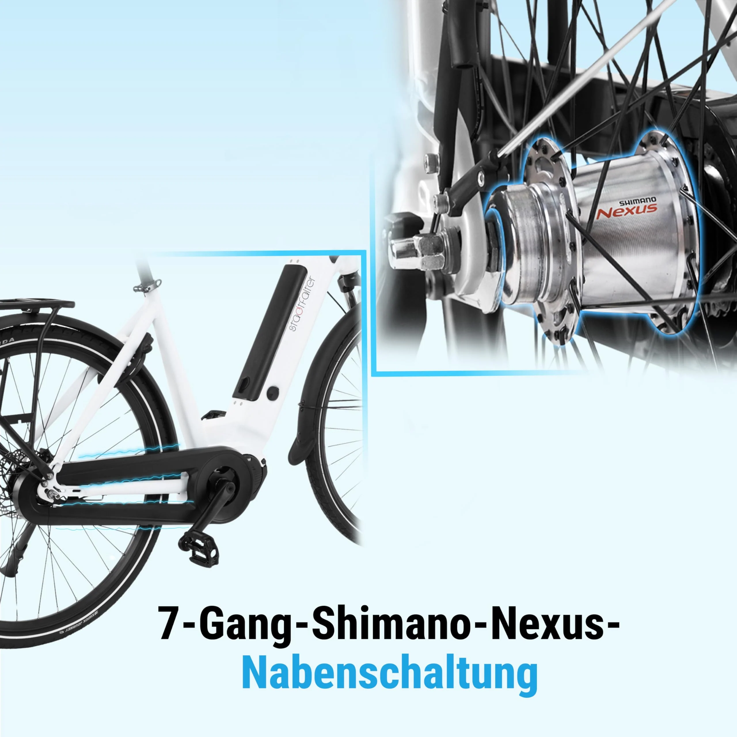 AsVIVA E-Bike B14 Stadtfalter 28 Zoll Citybike - Hollandrad für Damen & Herren | Elektrofahrrad Pedelec 25km/h | Tiefeinsteiger | 250W Motor - 36V 17.5 Ah mit bis zu 150 km Reichweite - Image 8