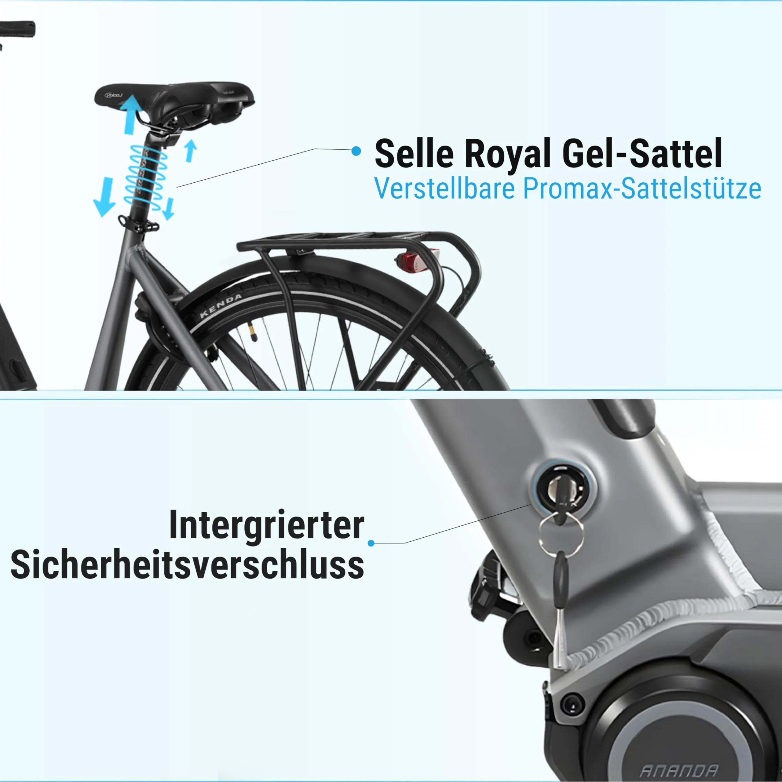 AsVIVA E-Bike B14 Stadtfalter 28 Zoll Citybike - Hollandrad für Damen & Herren | Elektrofahrrad Pedelec 25km/h | Tiefeinsteiger | 250W Motor - 36V 17.5 Ah mit bis zu 150 km Reichweite - Image 5