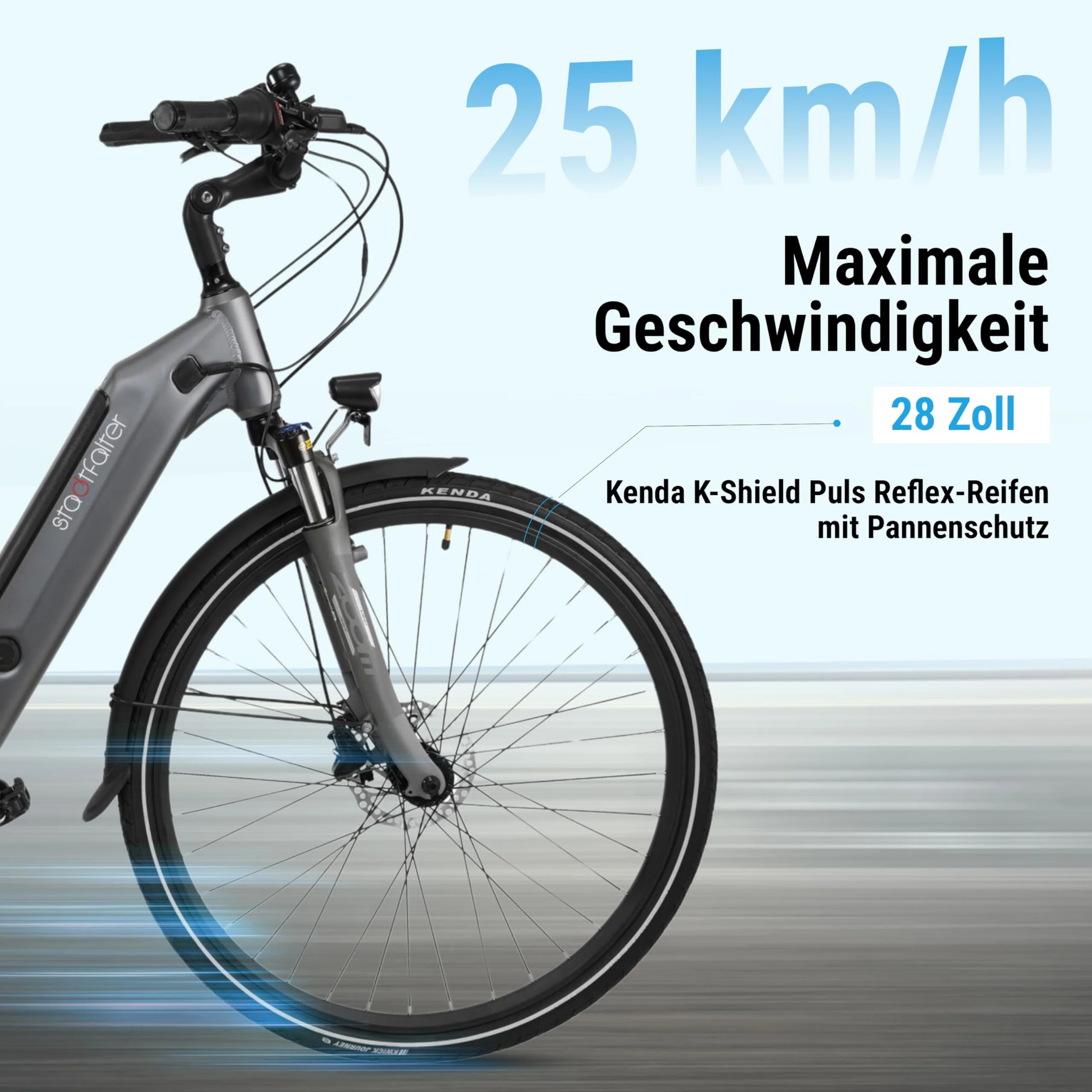 AsVIVA E-Bike B14 Stadtfalter 28 Zoll Citybike - Hollandrad für Damen & Herren | Elektrofahrrad Pedelec 25km/h | Tiefeinsteiger | 250W Motor - 36V 17.5 Ah mit bis zu 150 km Reichweite - Image 7