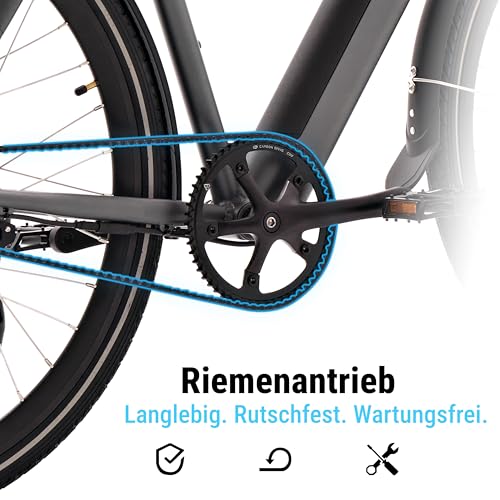 AsVIVA E-Bike BC1-B 28 Zoll – Pedelec Elektrofahrrad mit 250W Bafang Heckmotor, 10,5Ah Akku, Riemenantrieb, hydraulische Scheibenbremsen, LED-Beleuchtung, USB-Ladefunktion - Image 10