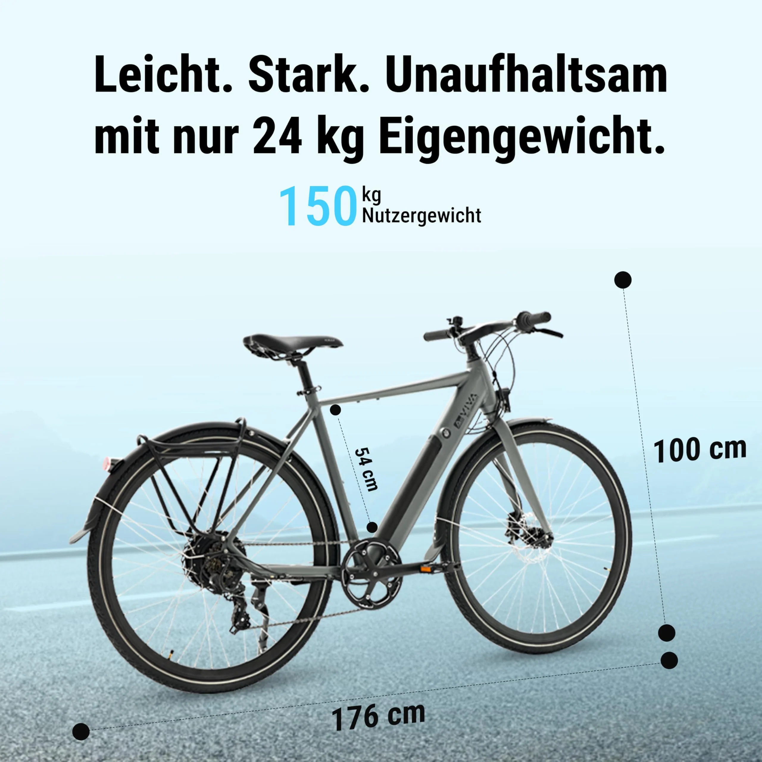 AsVIVA E-Bike BC1-C 28 Zoll – Pedelec Elektrofahrrad mit 250W Bafang Heckmotor, 10,5Ah Akku, 7-Gang Kettenschaltung, hydraulische Scheibenbremsen, LED-Beleuchtung, USB-Ladefunktion - Image 3