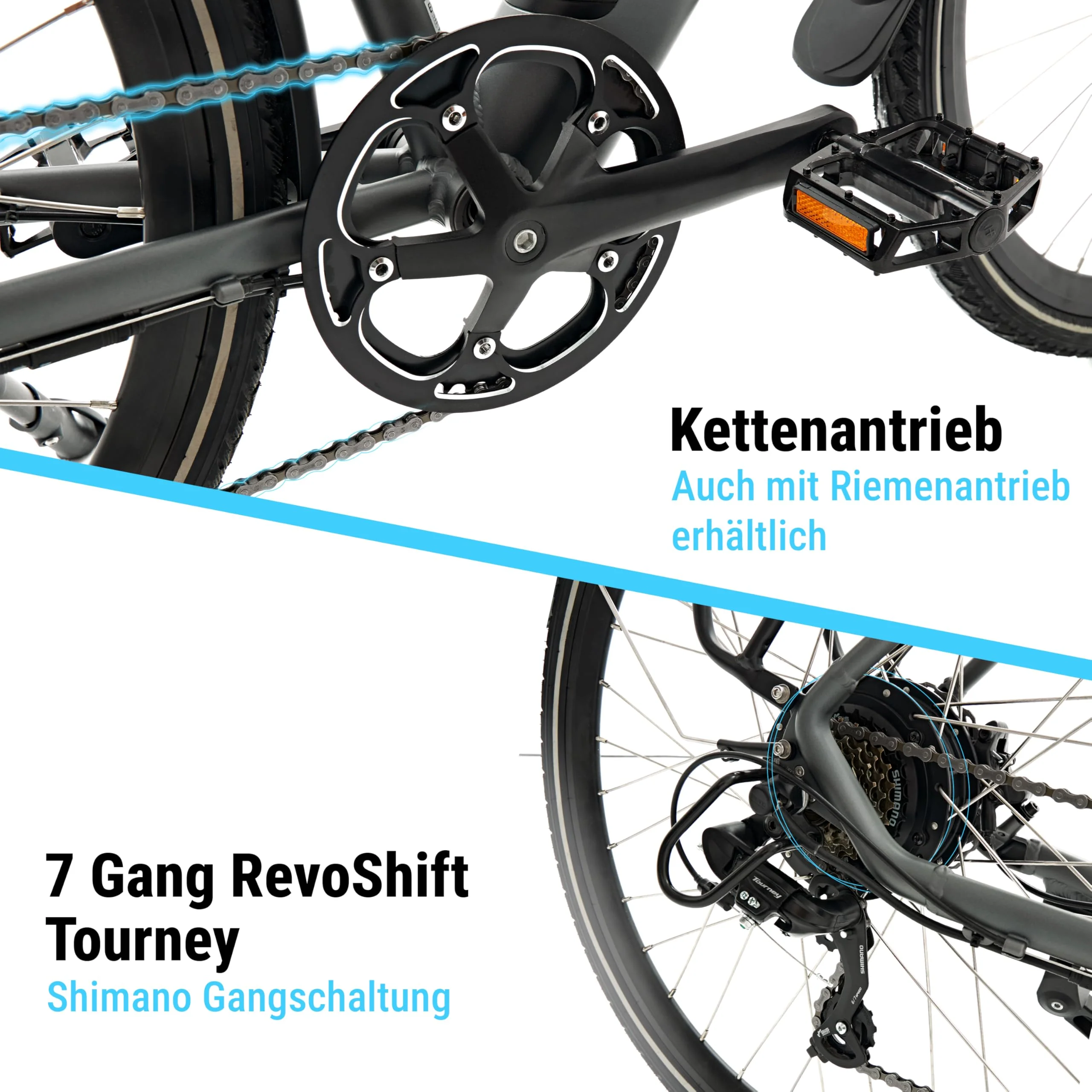AsVIVA E-Bike BC1-C 28 Zoll – Pedelec Elektrofahrrad mit 250W Bafang Heckmotor, 10,5Ah Akku, 7-Gang Kettenschaltung, hydraulische Scheibenbremsen, LED-Beleuchtung, USB-Ladefunktion - Image 5