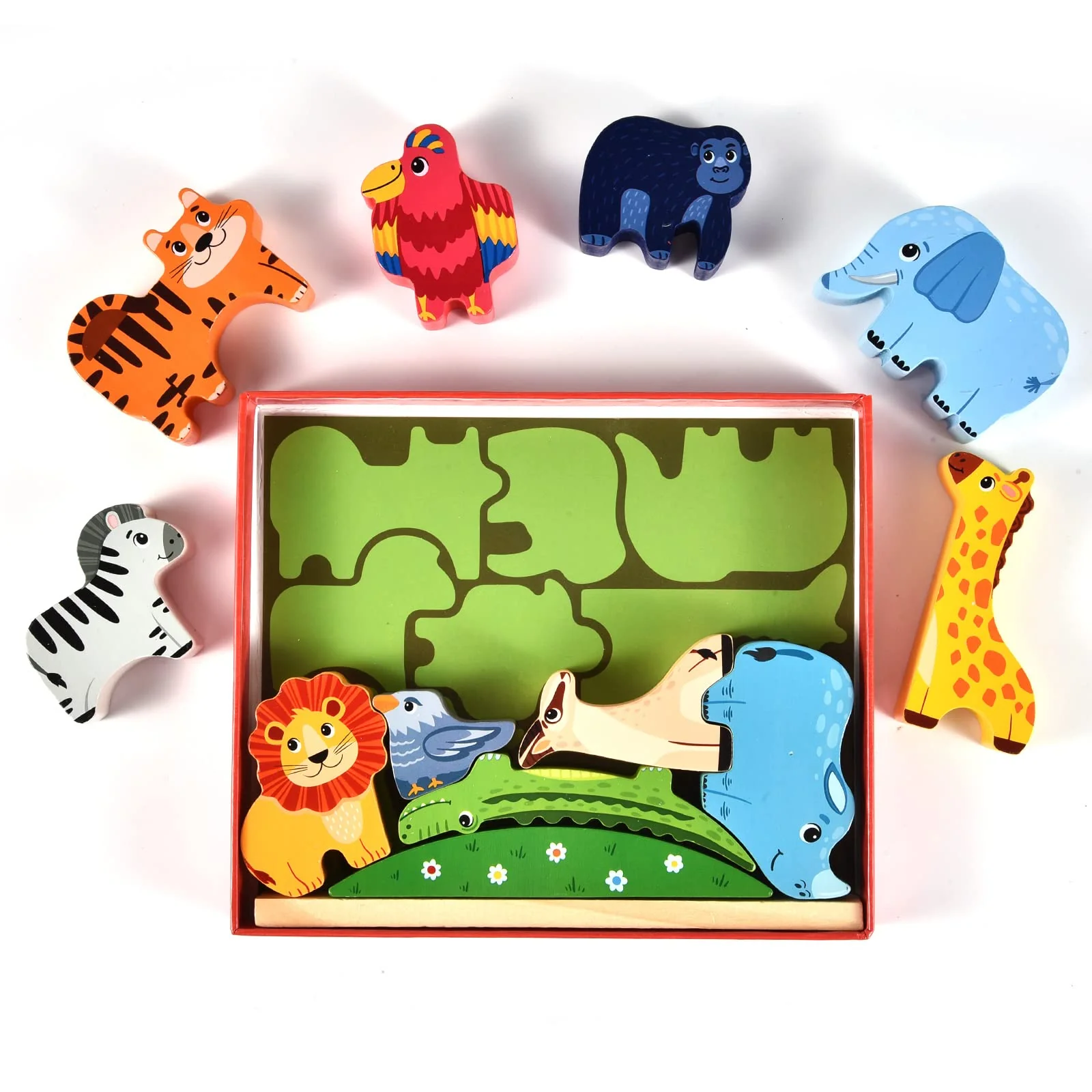 Atoylink Montessori Holzspielzeug ab 2 3 4 5 Jahren Stapelspiel Stapelspielzeug Tiere zum Stapeln Bausteine Balancespiel Holz Motorikspielzeug Feinmotorik Lernspielzeug Geschenke für Baby Kleinkinder - Image 3