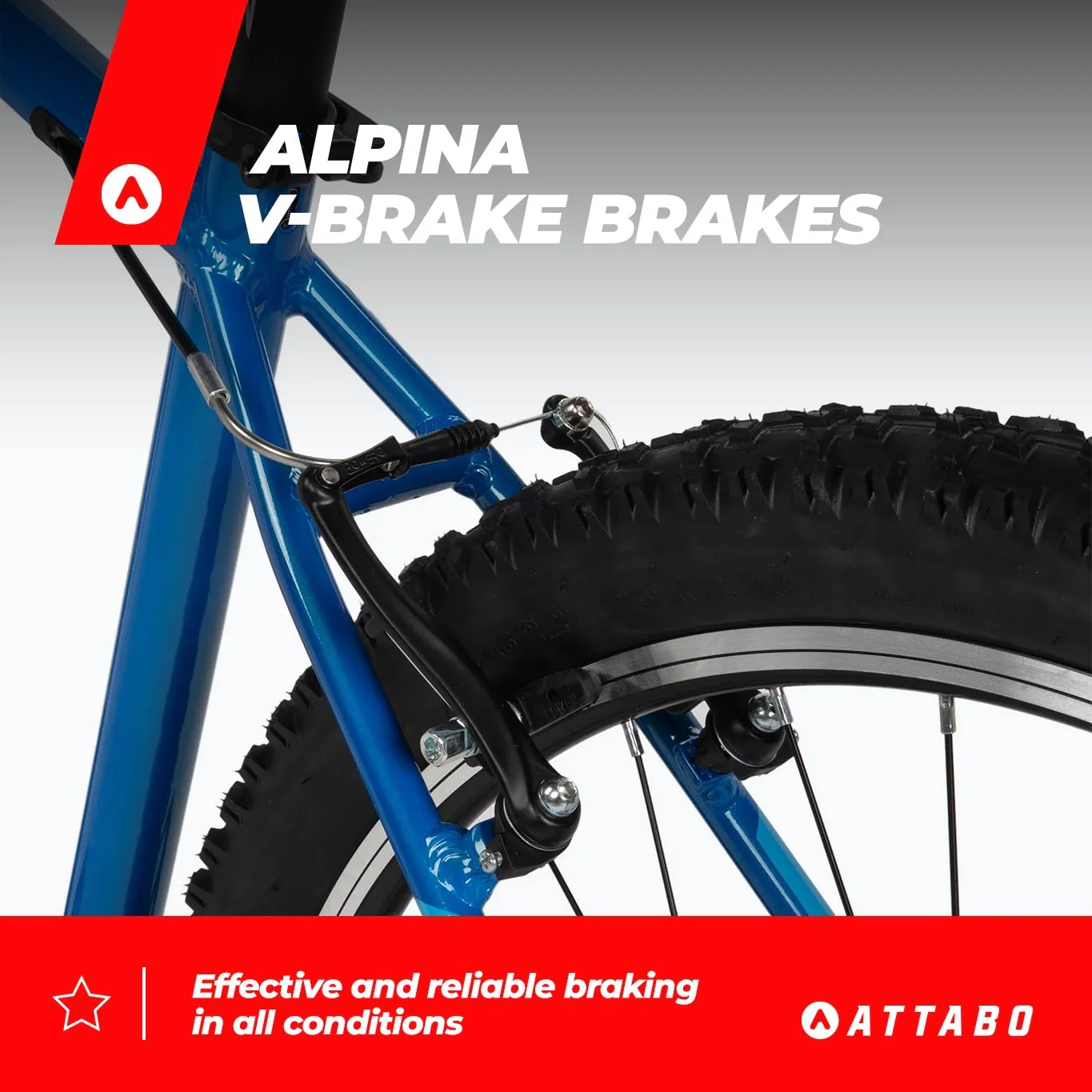ATTABO Alpe 1.0 Herren Mountainbike 17″ Aluminiumrahmen – SR Suntour XCE 28 Federgabel 100 mm, Shimano 21‑Gang, V‑Brake, ergonomischer Lenker, Verstellbarer Sattel, Blau, 29 - Image 7