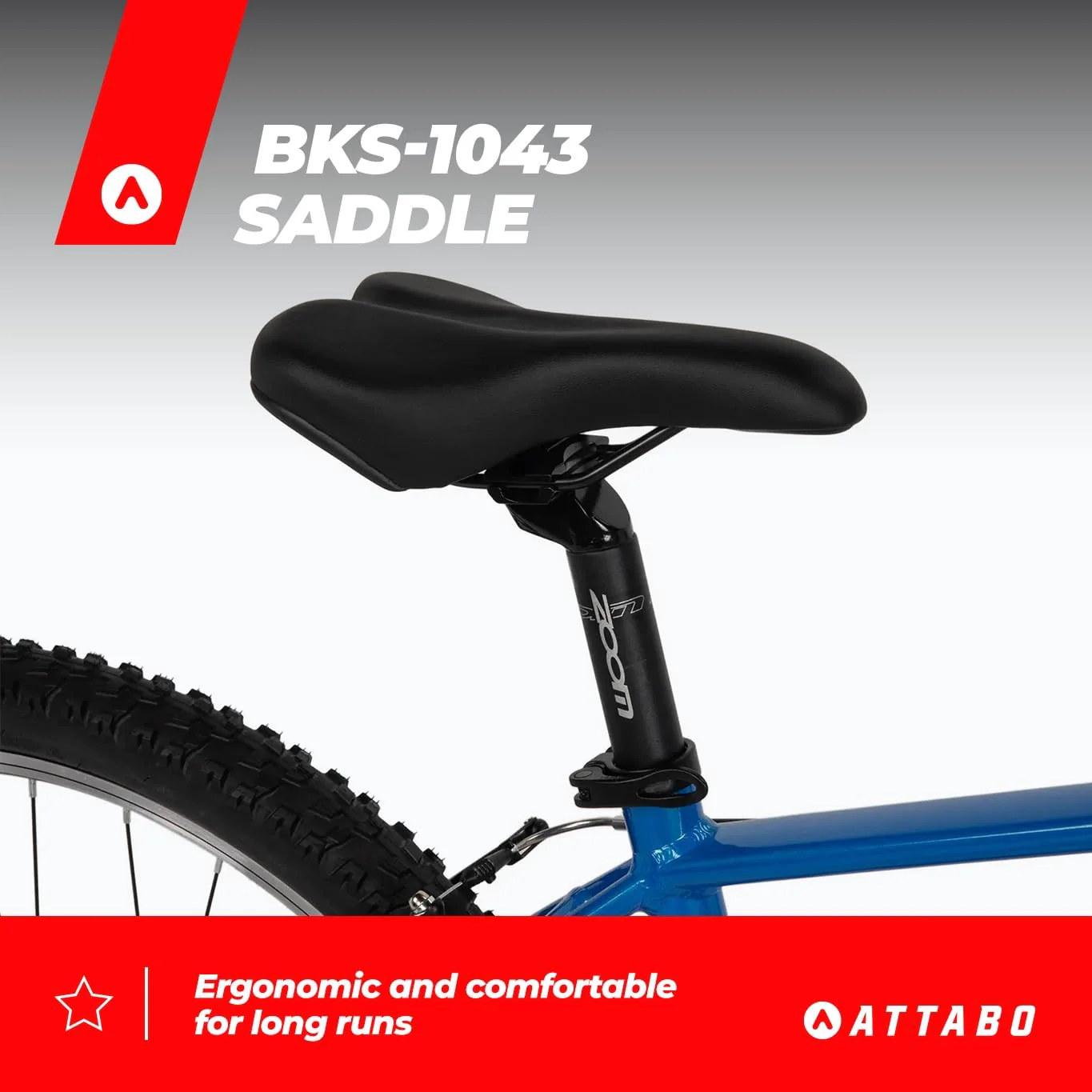 ATTABO Alpe 1.0 Herren Mountainbike 17″ Aluminiumrahmen – SR Suntour XCE 28 Federgabel 100 mm, Shimano 21‑Gang, V‑Brake, ergonomischer Lenker, Verstellbarer Sattel, Blau, 29 - Image 8