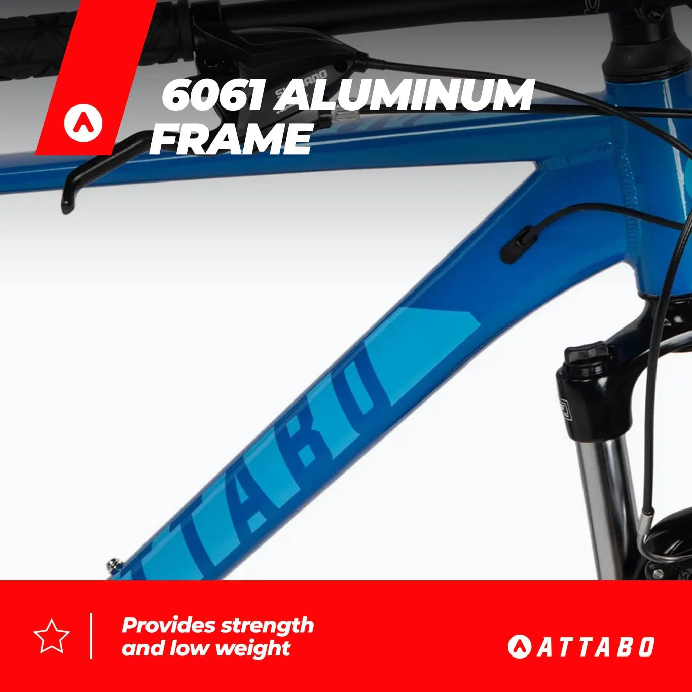 ATTABO Alpe 1.0 Herren Mountainbike 17″ Aluminiumrahmen – SR Suntour XCE 28 Federgabel 100 mm, Shimano 21‑Gang, V‑Brake, ergonomischer Lenker, Verstellbarer Sattel, Blau, 29 - Image 9