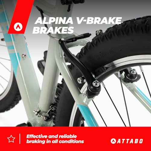 ATTABO Damen Fahrrad Alpe 1.0 mit Aluminiumrahmen 15" Ergonomischer Lenker V-Brake Grau Mountainbike mit 27,5" Rädern mit Zubehör Verstellbarer Sattel 21-Gang Schaltung - Image 2